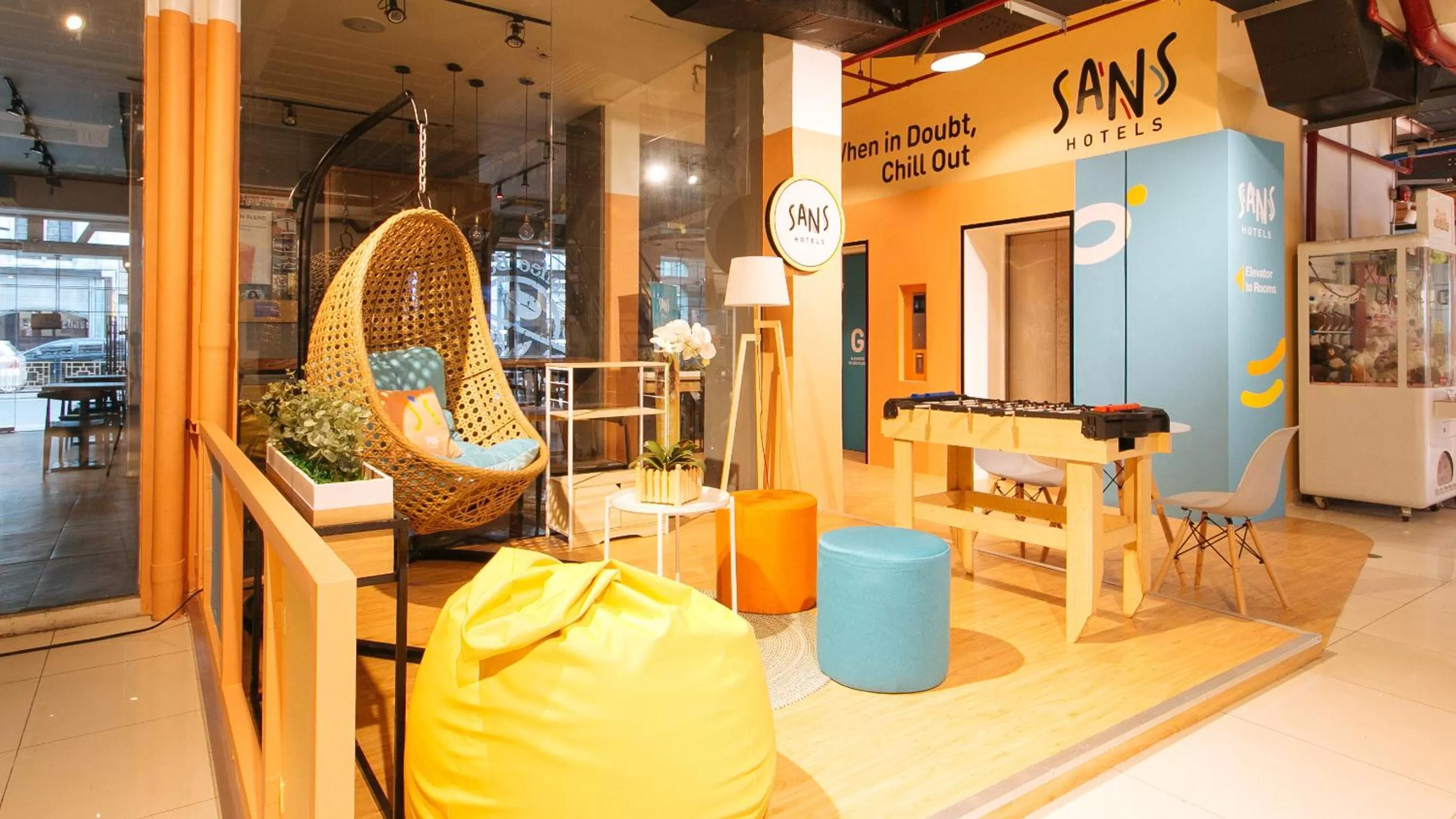 Seating area in Sans Hotel Laperal Manila