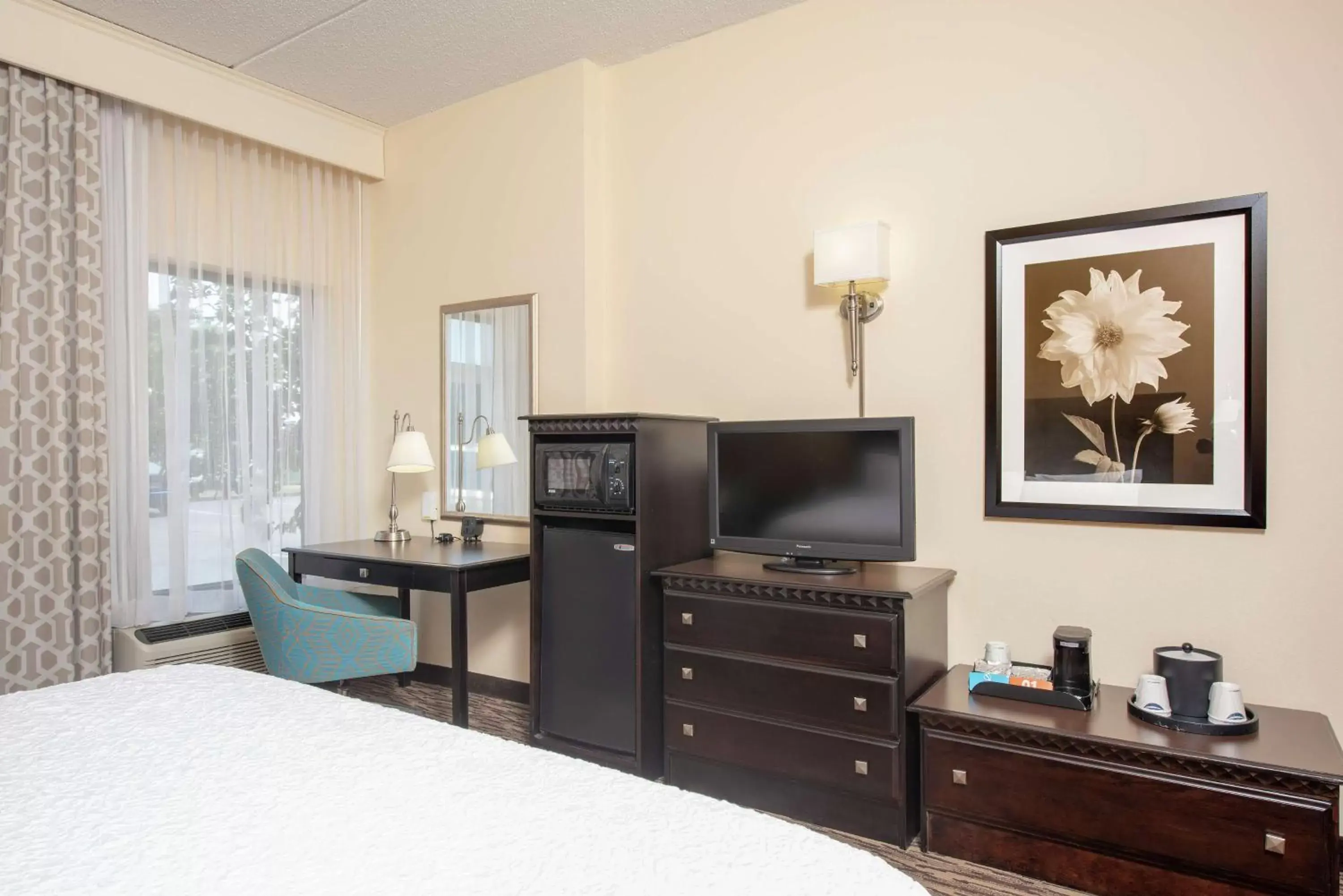 Bedroom, TV/Entertainment Center in Hampton Inn & Suites Cleveland-Airport/Middleburg Heights