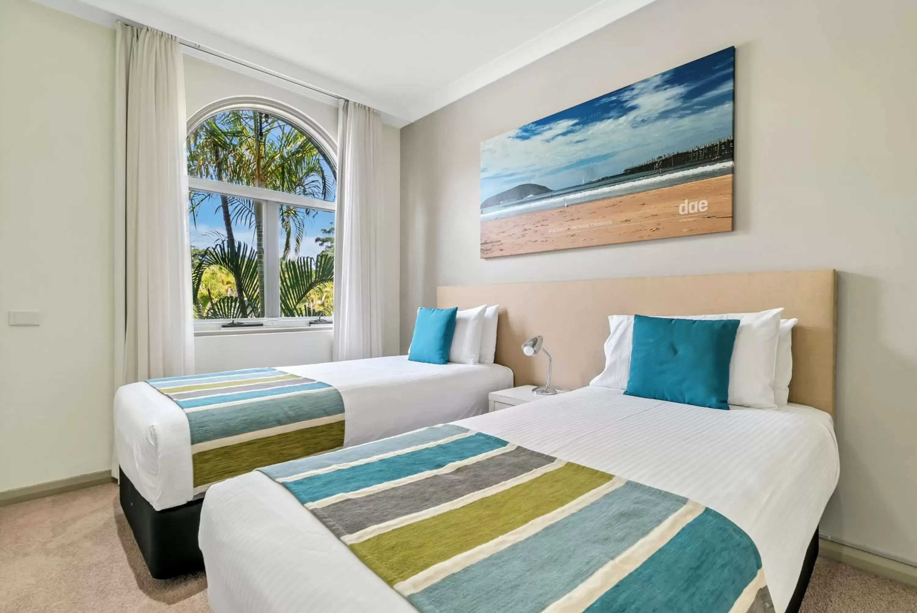 Bed in Korora Bay Village Resort