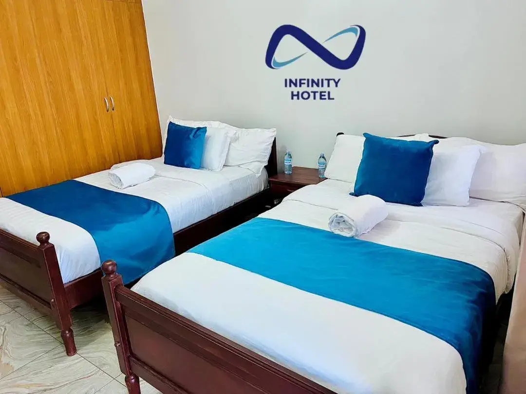 Bed in Infinity Hotel Kampala