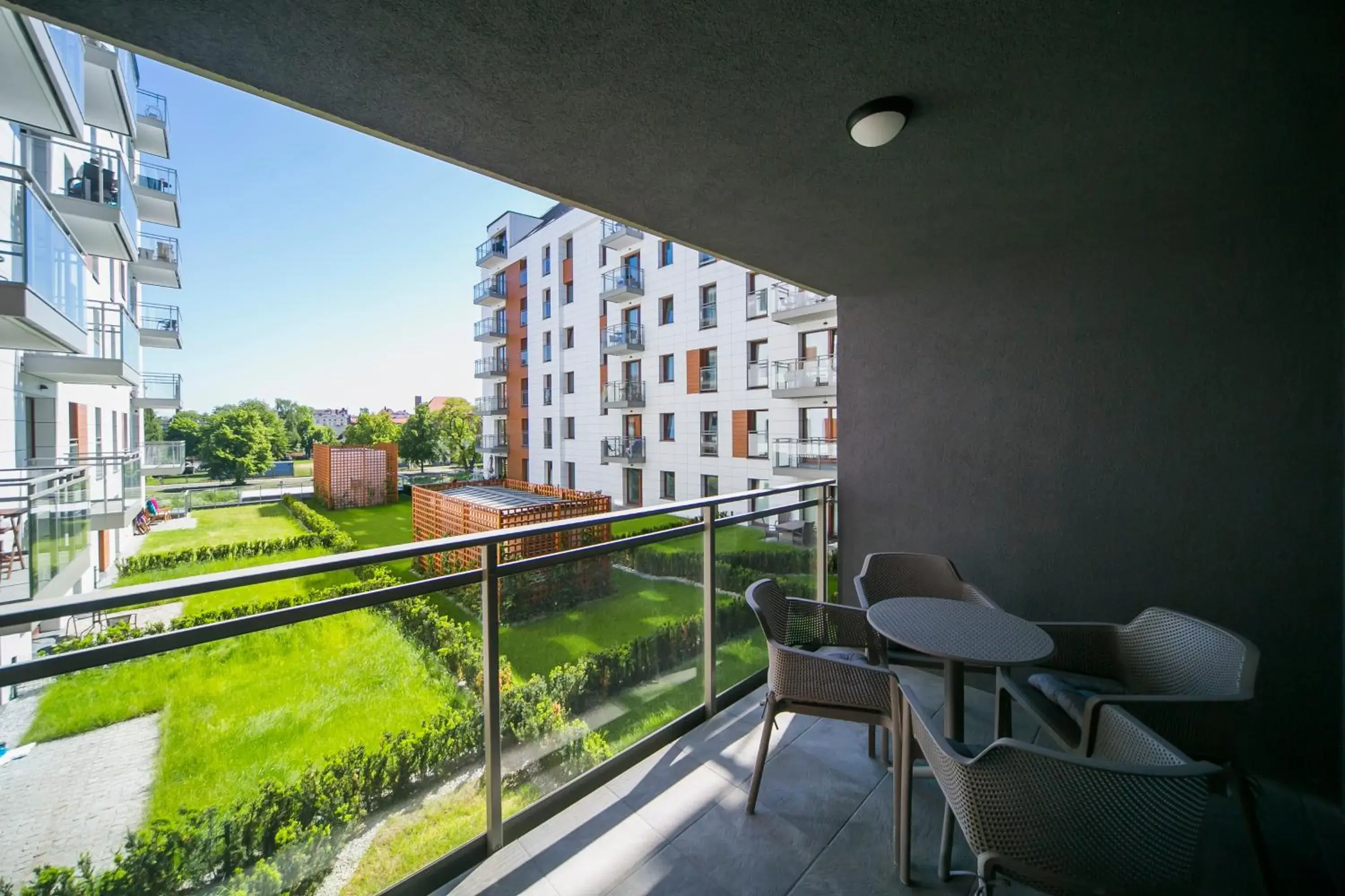 Balcony/Terrace in GRANO APARTMENTS Gdansk Nowa Motlawa SPA & Wellness