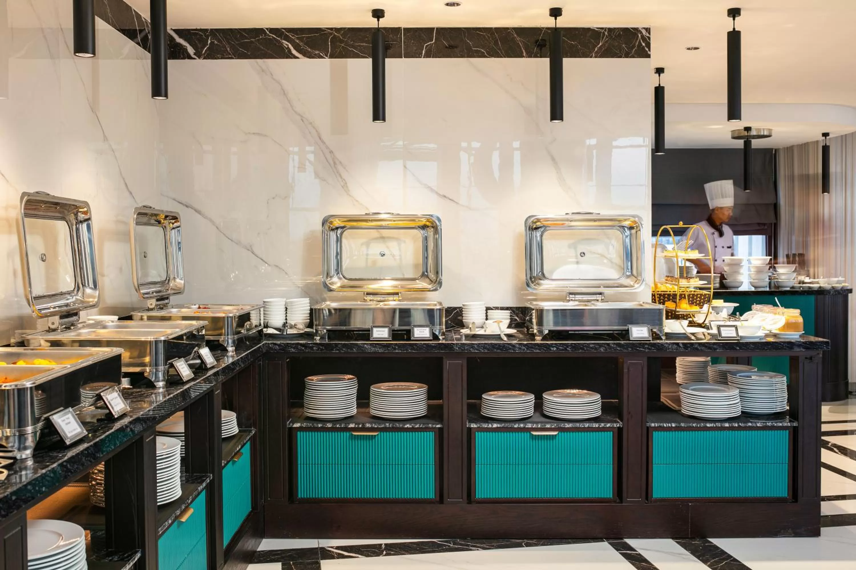 Buffet breakfast in MAY DE VILLE Lakeside Hotel