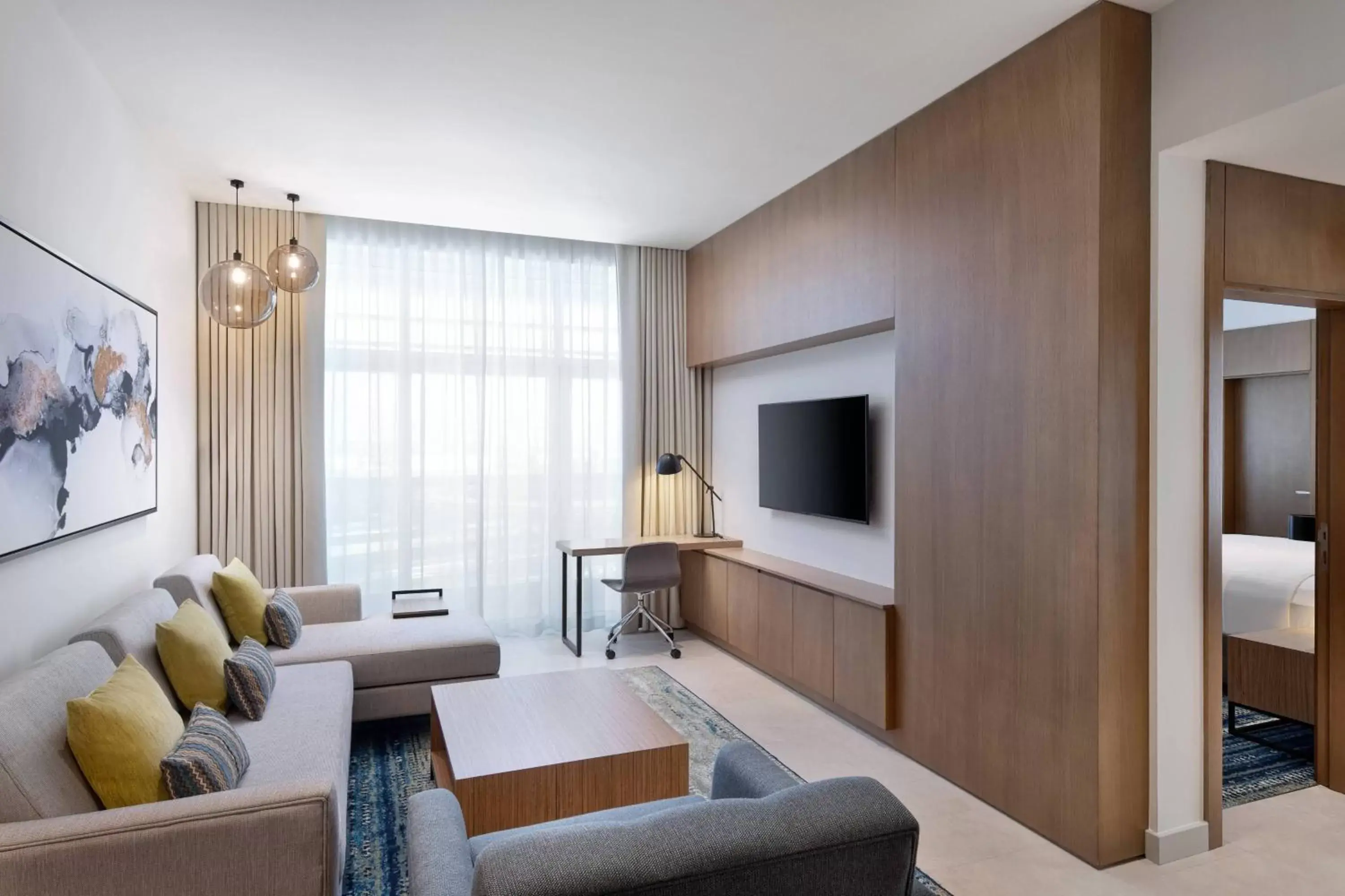 Living room, TV/Entertainment Center in Residence Inn by Marriott Al Jaddaf