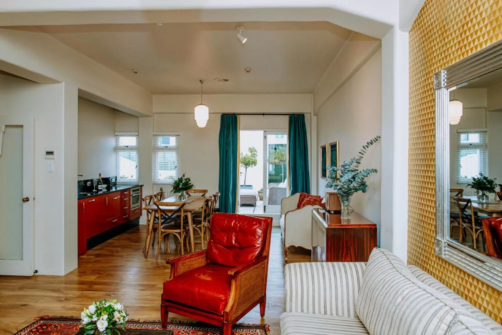 Seating area in Art Deco Masonic Hotel