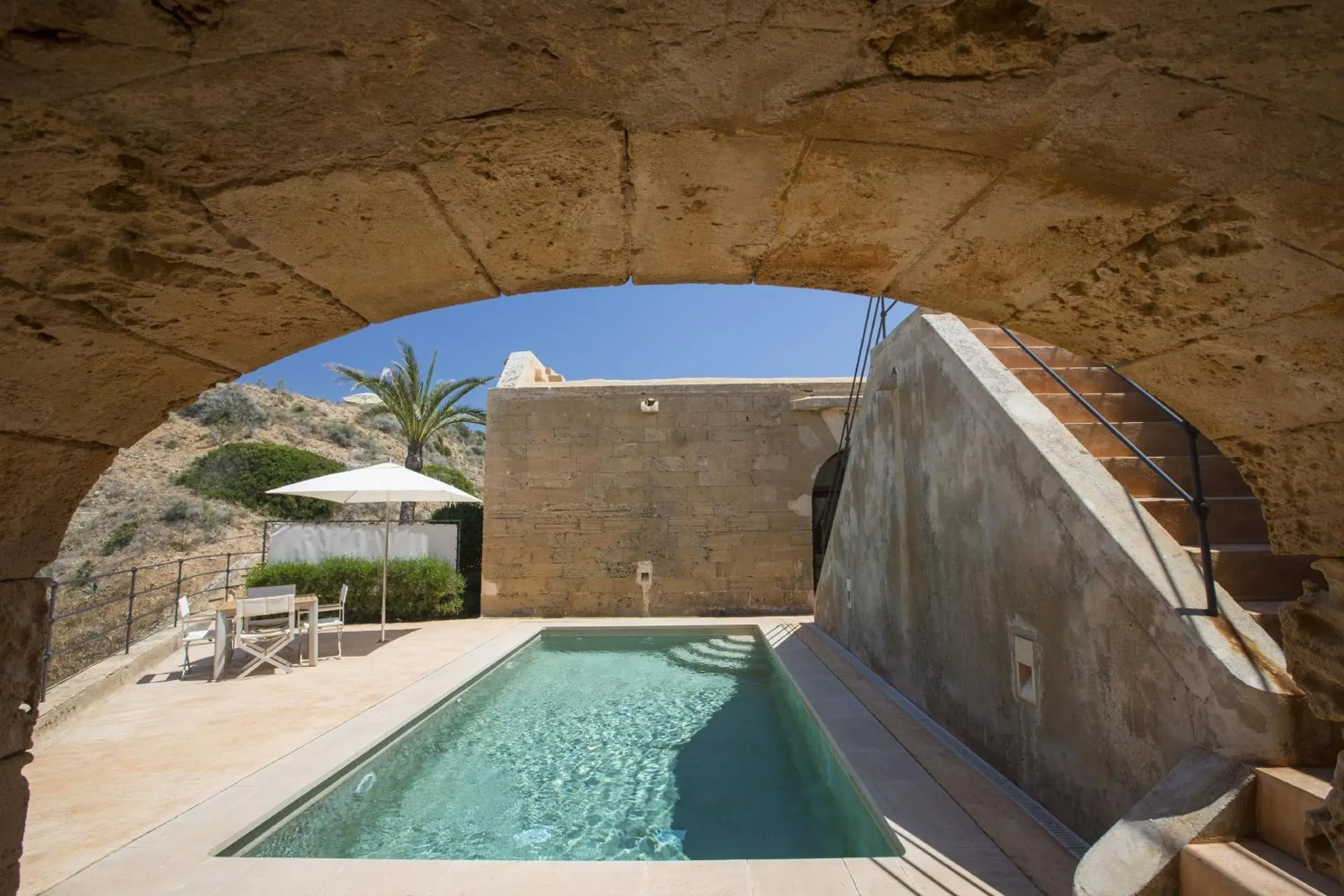 Seating area, Swimming Pool in Cap Rocat, a Small Luxury Hotel of the World