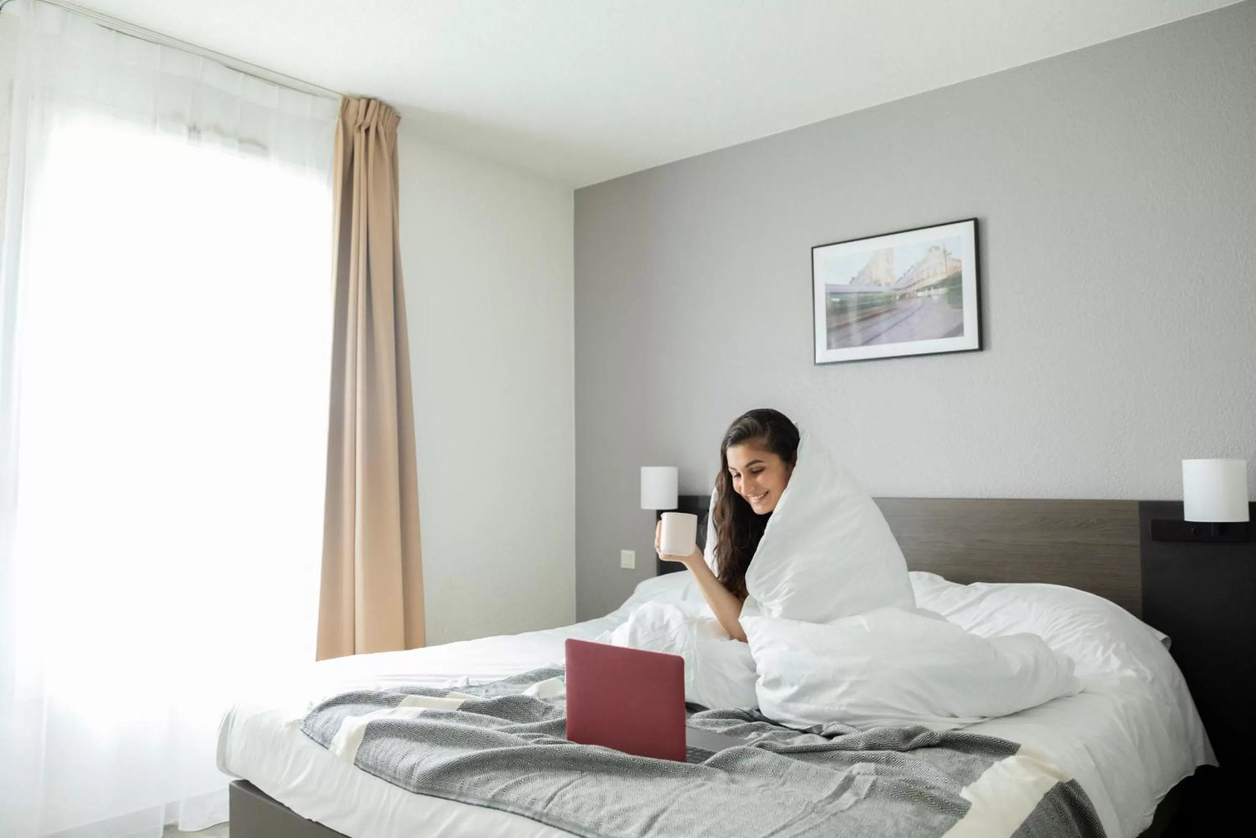 Bedroom, Bed in Aparthotel Adagio Access Orléans