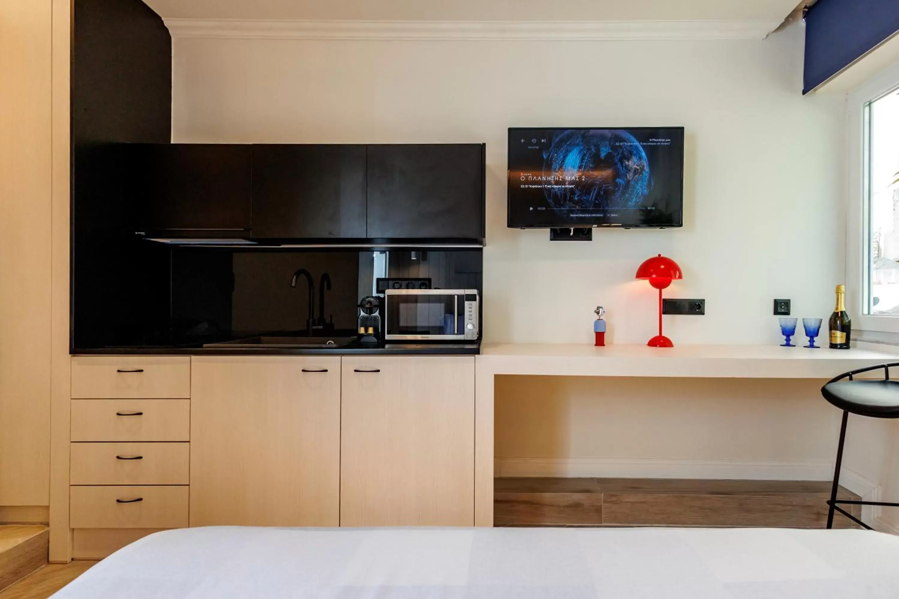 Bedroom, Kitchen/Kitchenette in Triple A @ Trendy Psiri - Art & Nightlife