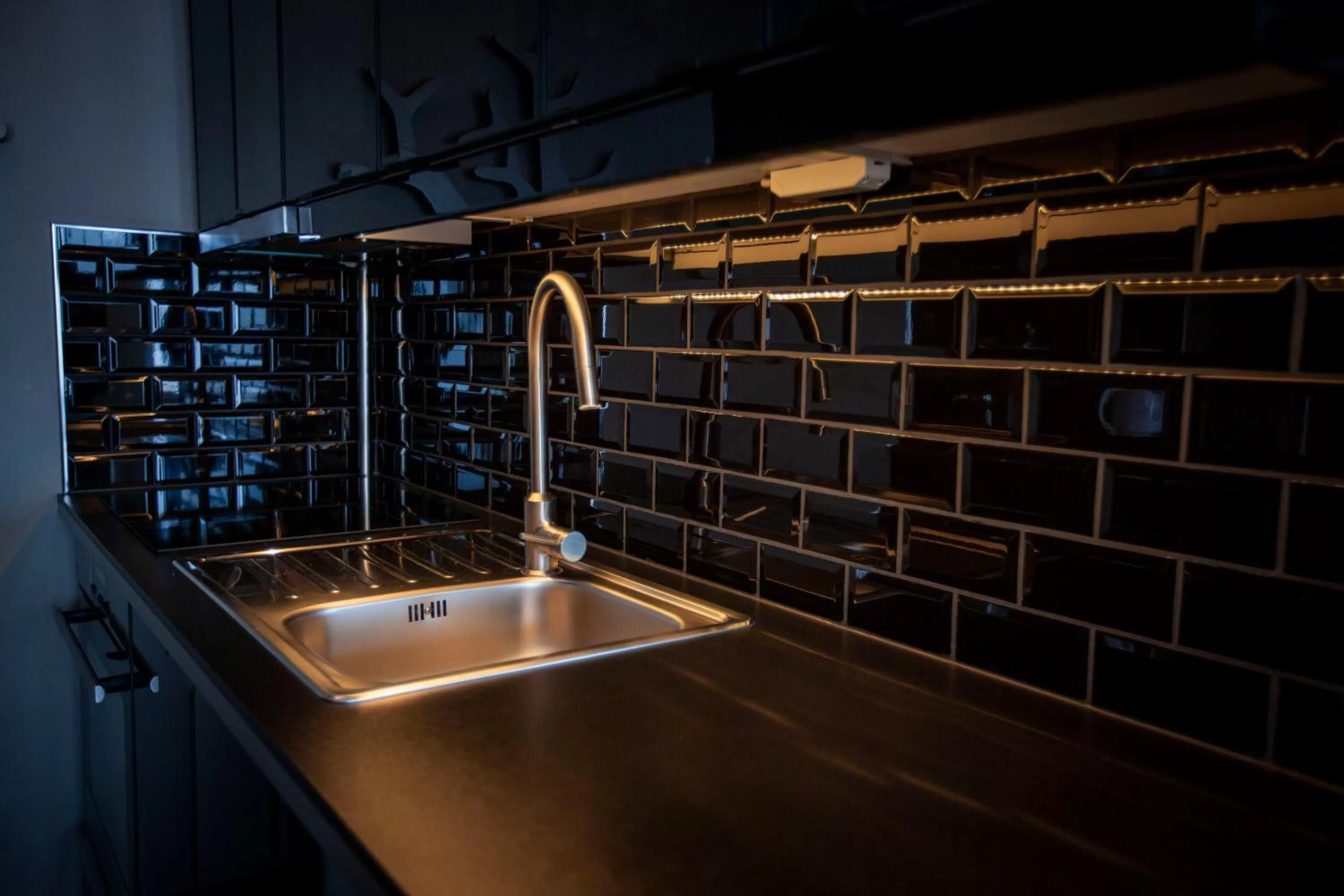 Kitchen or kitchenette in Hotelli Olof