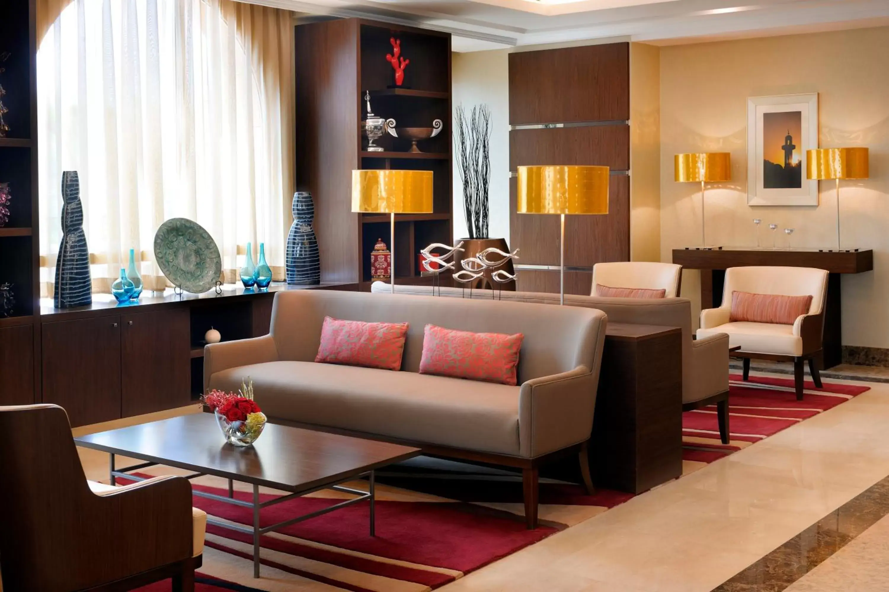 Lounge or bar, Seating Area in Marriott Executive Apartments Riyadh, Convention Center