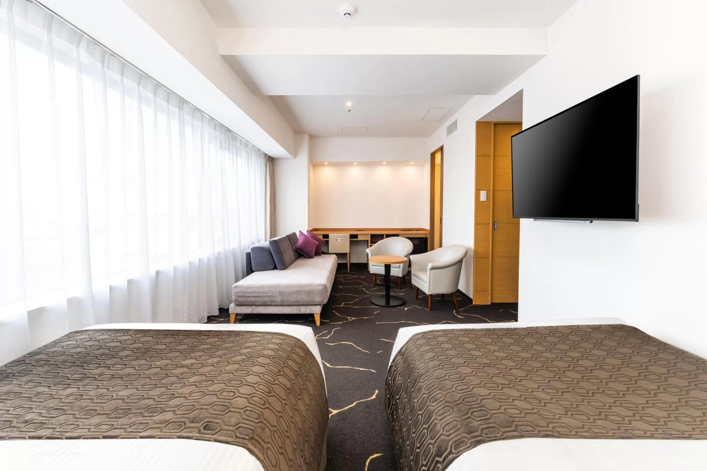 Photo of the whole room, Bed in HOTEL MYSTAYS Sapporo Station