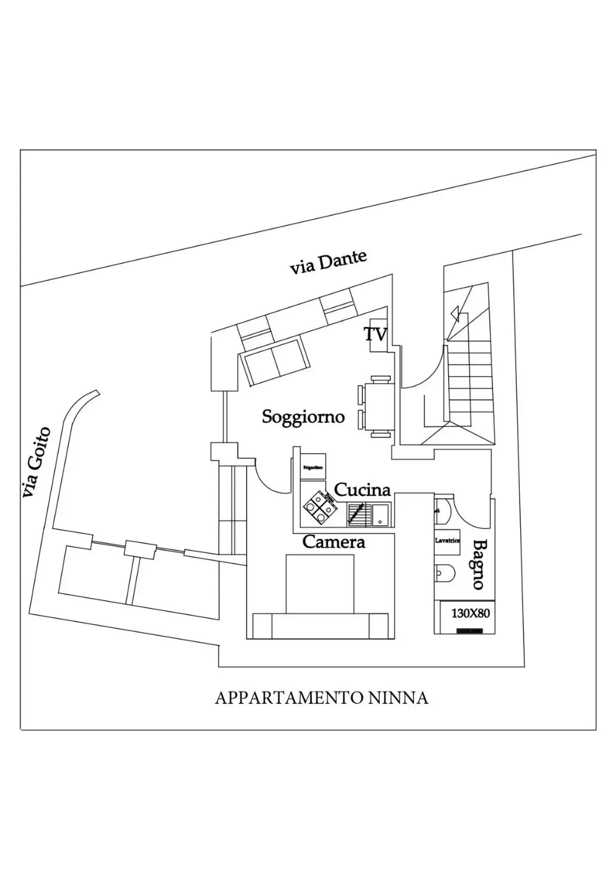 Photo of the whole room, Floor Plan in CAV Mameli