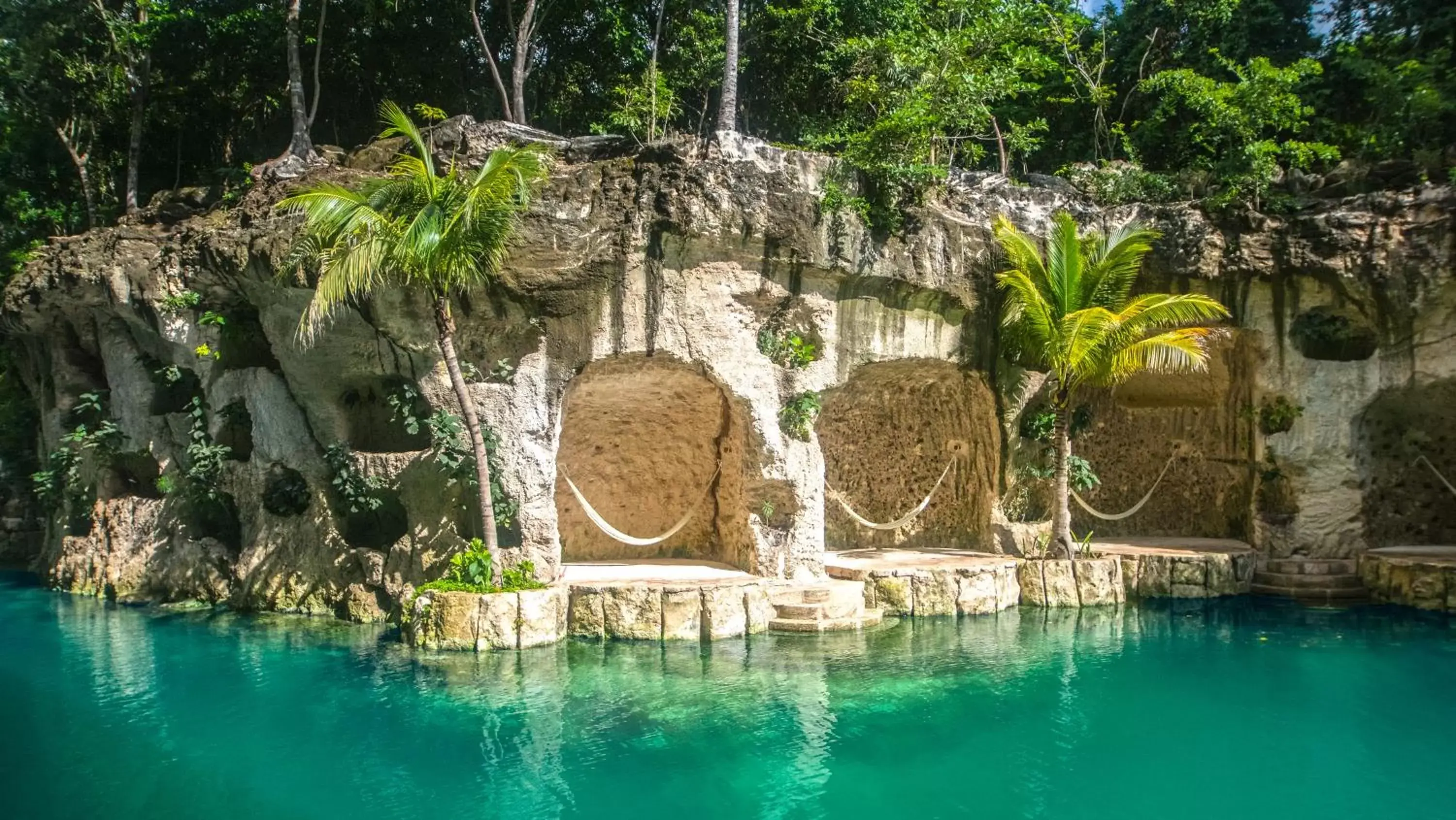 Natural landscape, Swimming Pool in Hotel Xcaret Mexico All Parks All Fun Inclusive