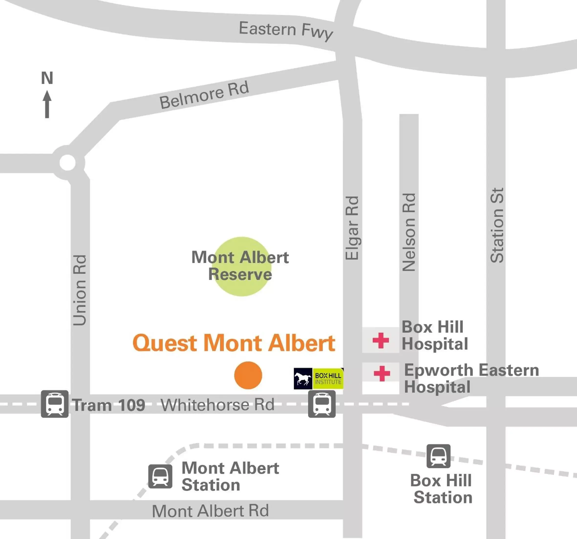 Location, Bird's-eye View in Quest Mont Albert