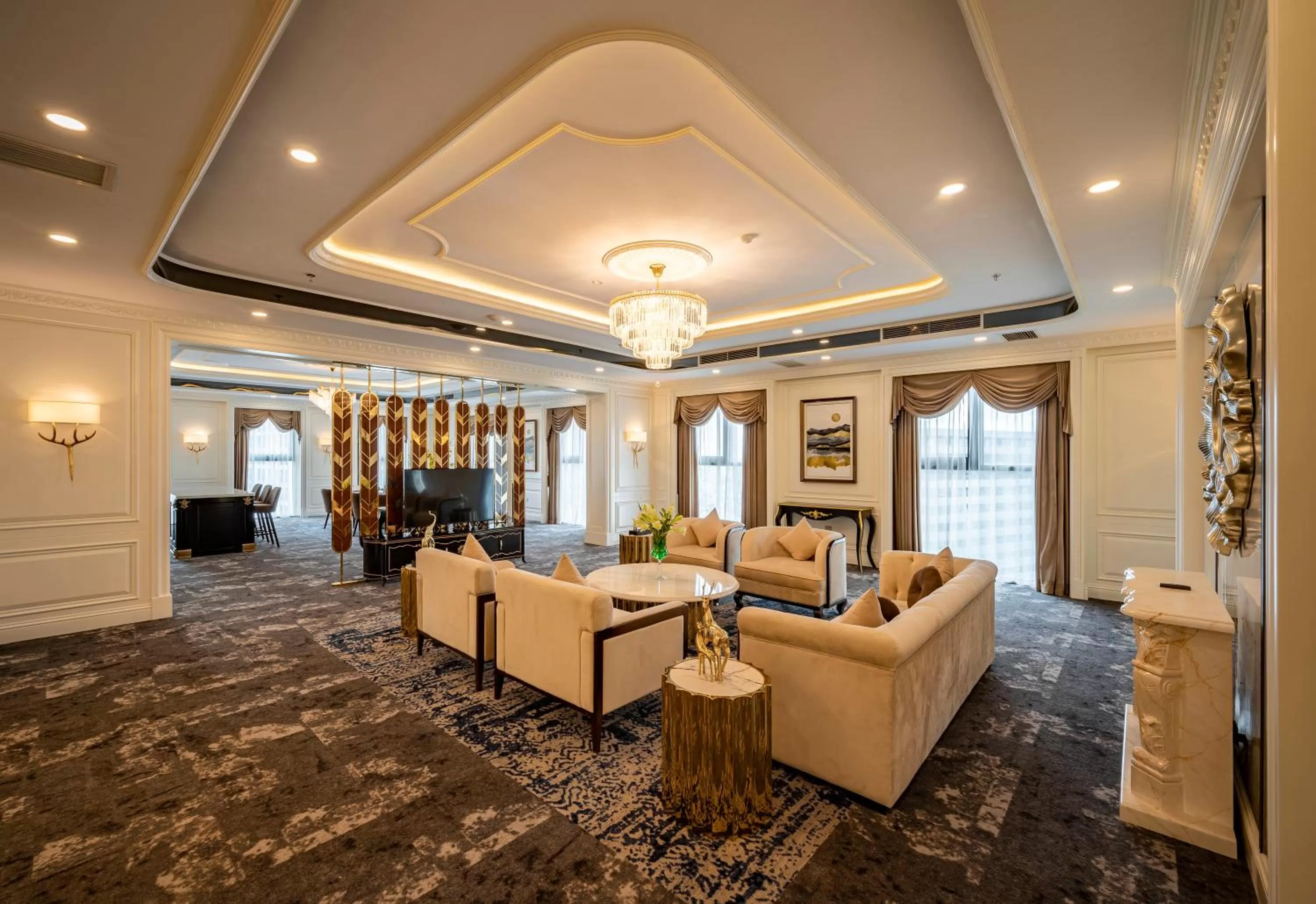 Living room in Muong Thanh Luxury Saigon Hotel