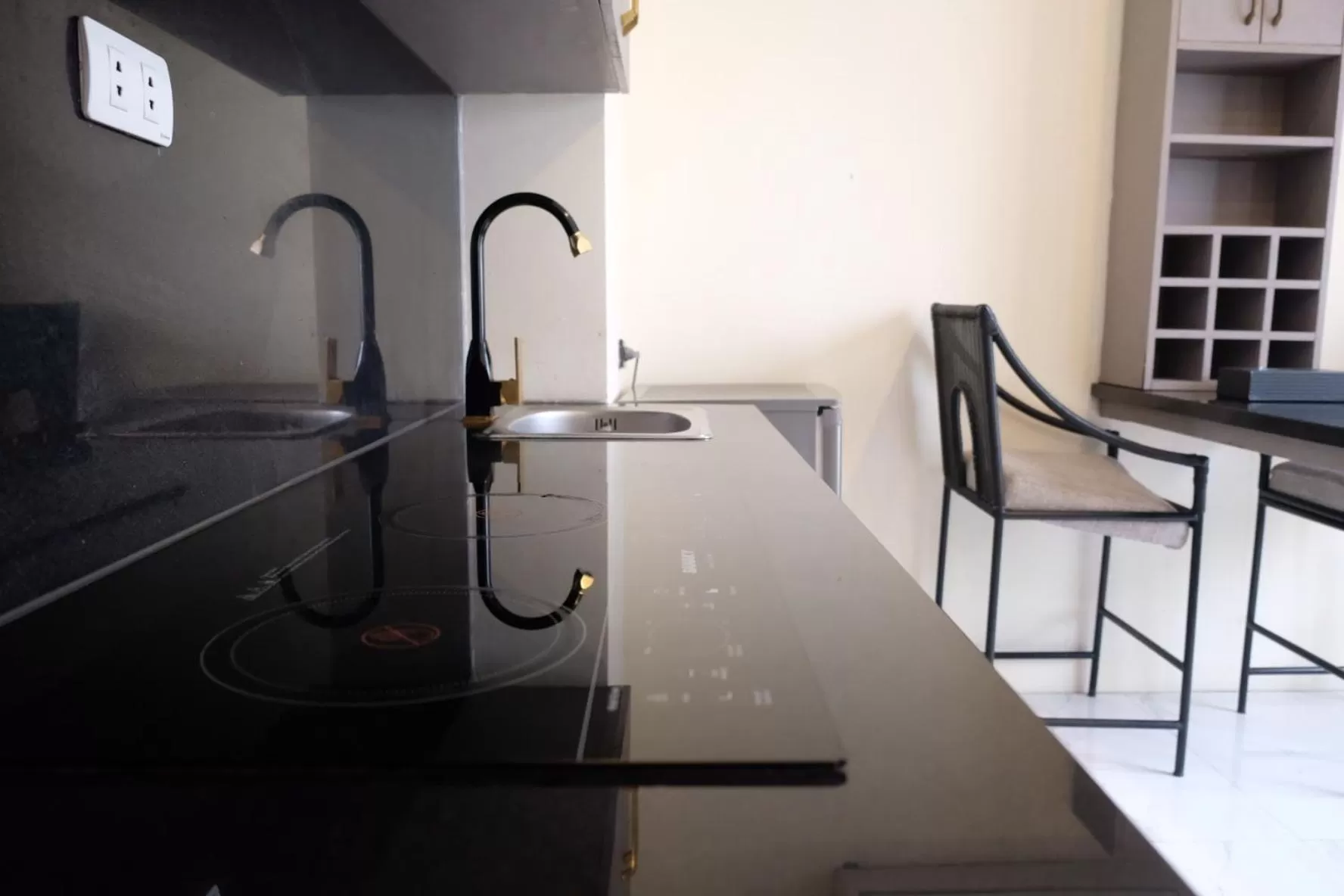 Kitchen or kitchenette in Aisha HOTELS and APARTMENTS