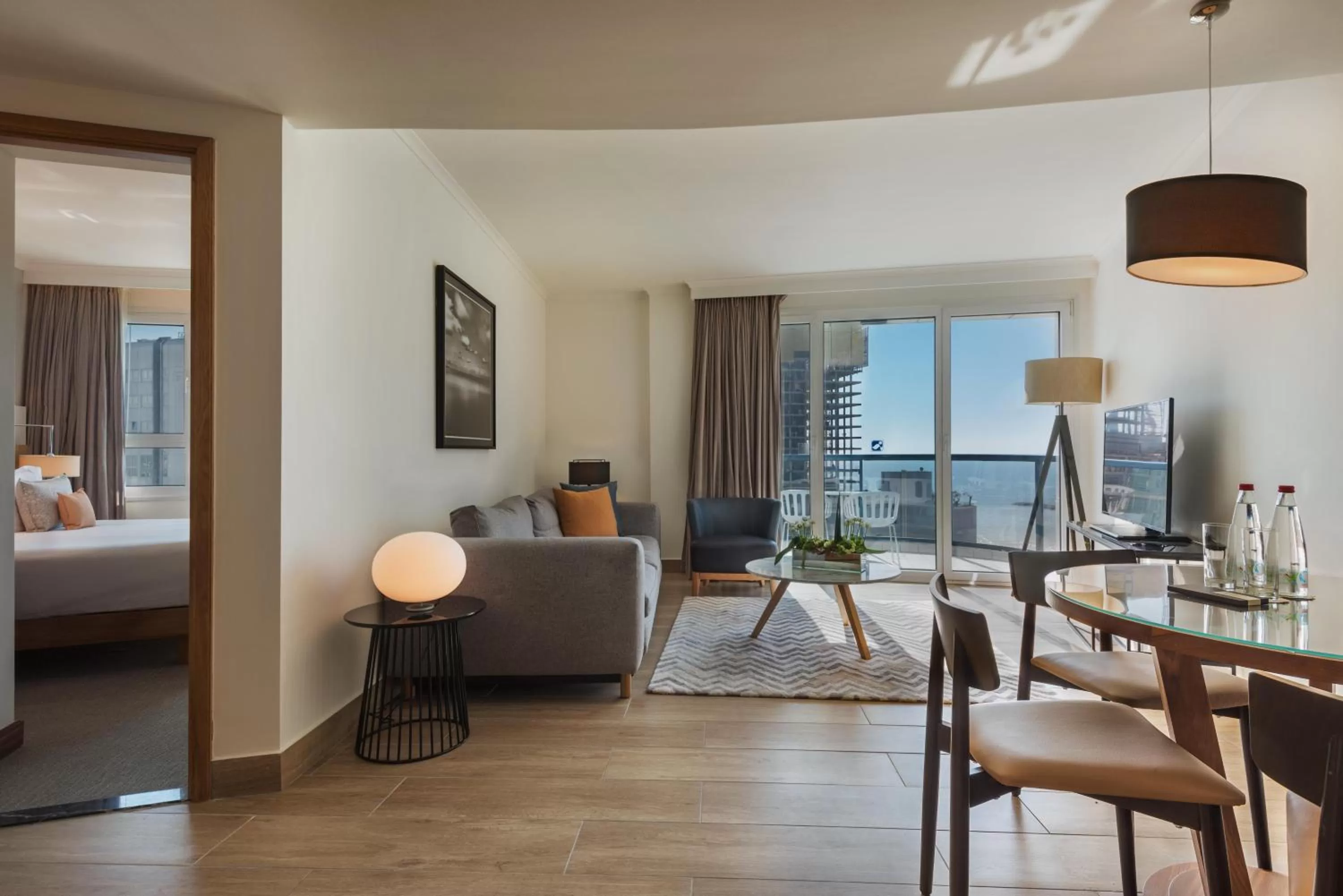 Photo of the whole room, Bed in Sea Tower by Isrotel Design