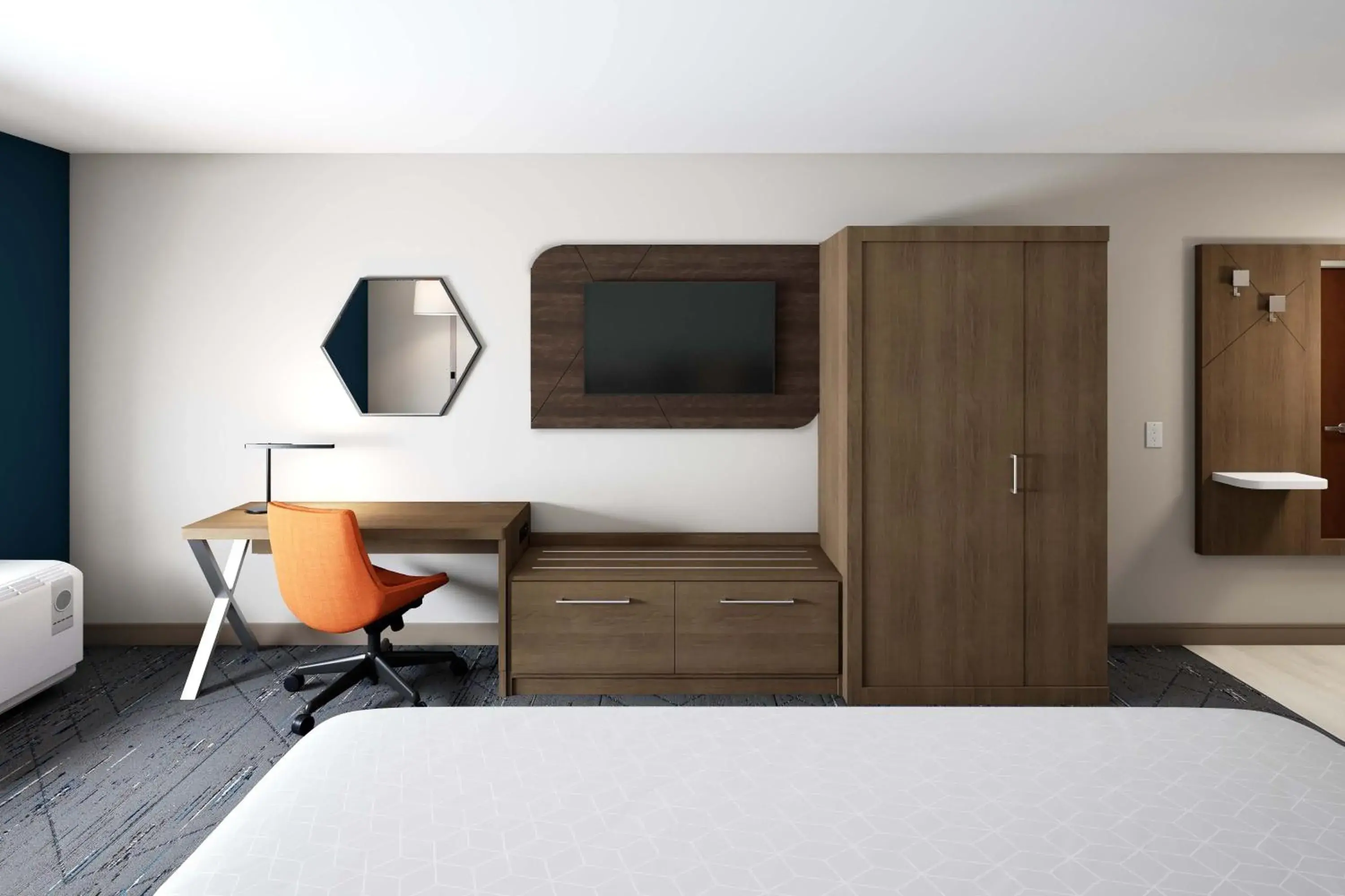 Bedroom, TV/Entertainment Center in Holiday Inn Express & Suites Englewood - Denver South, an IHG Hotel