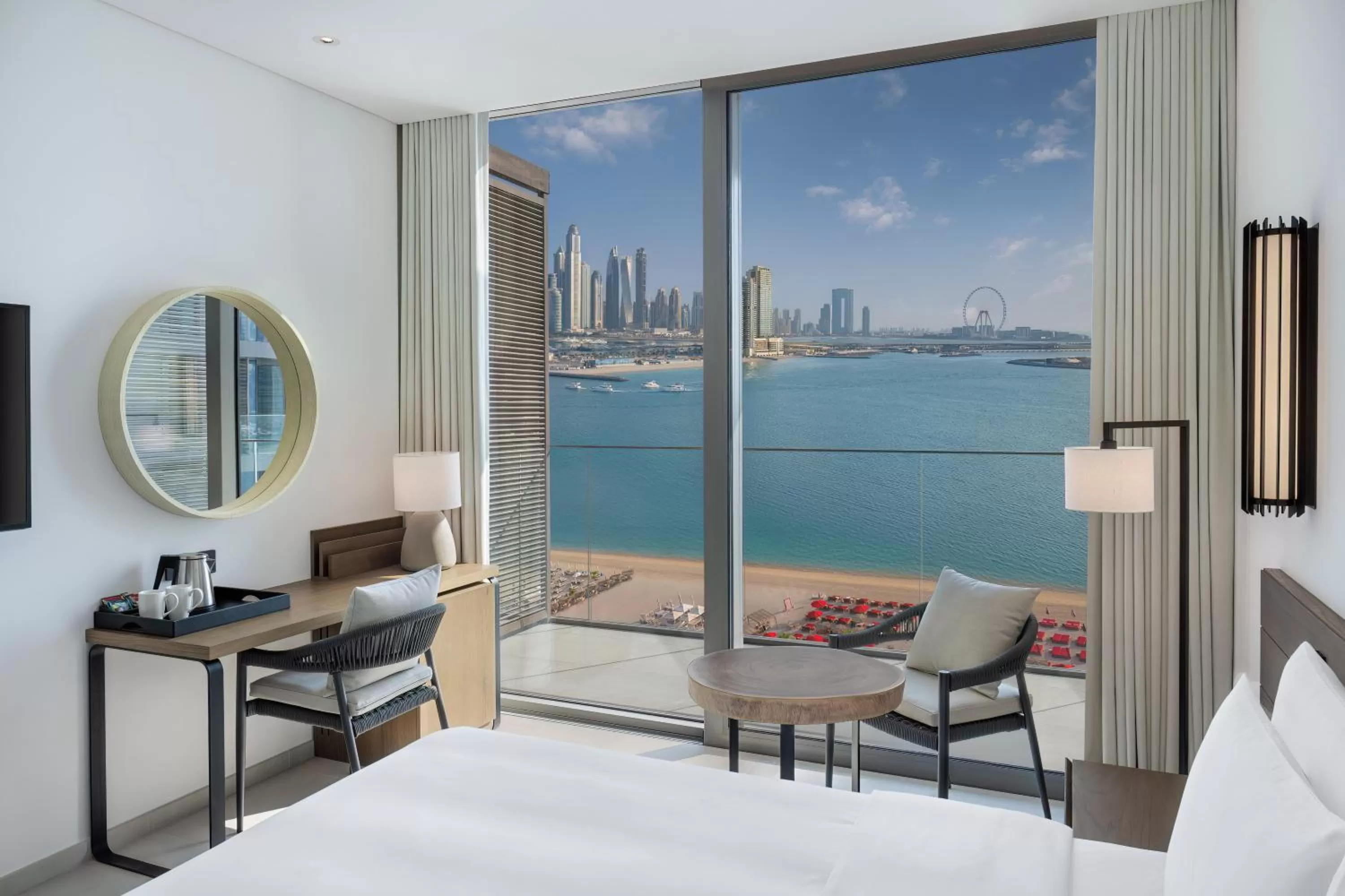 View (from property/room), Bed in Radisson Beach Resort Palm Jumeirah