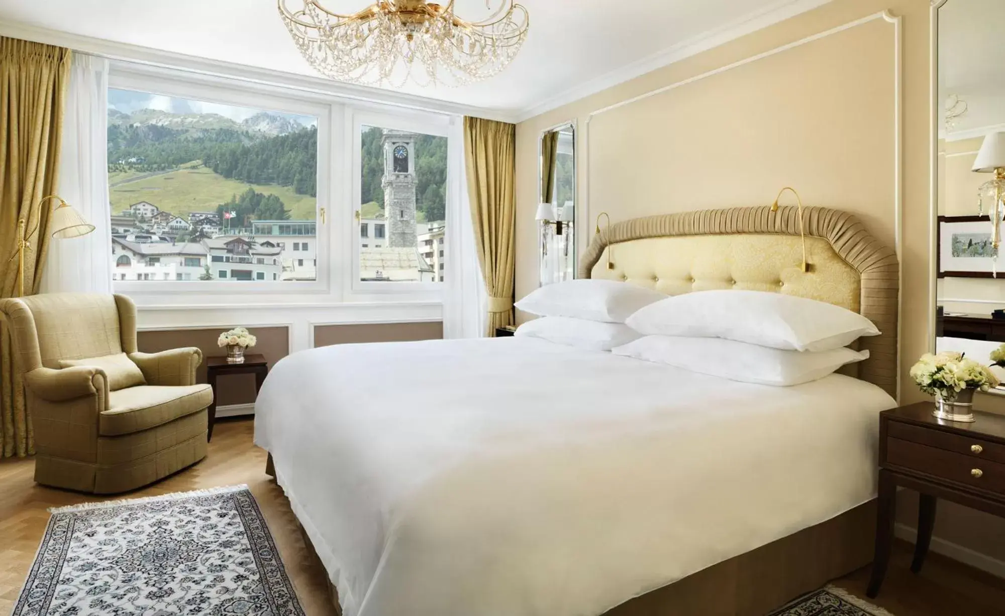 Photo of the whole room, Bed in Badrutt's Palace Hotel St Moritz