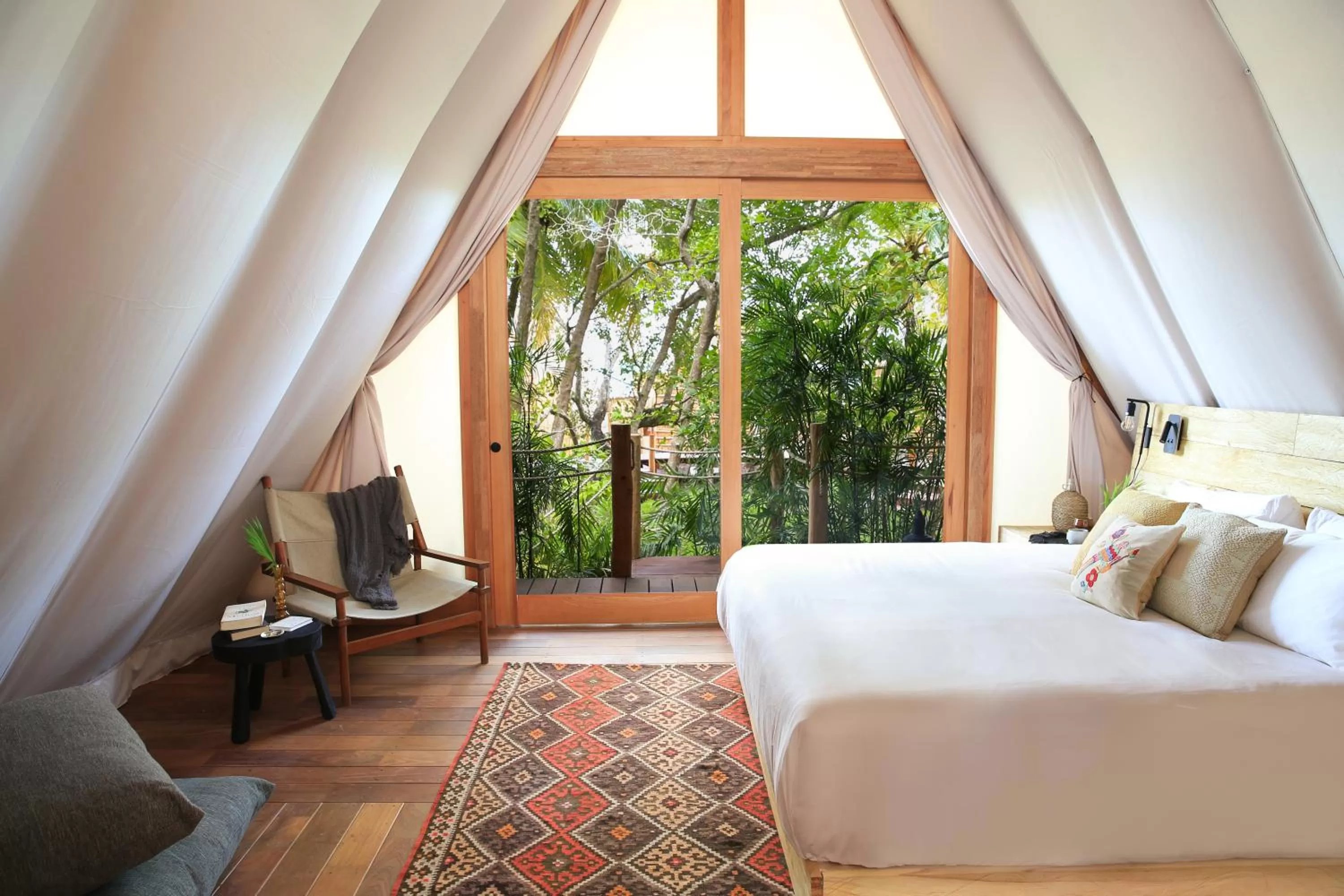 View (from property/room), Bed in Our Habitas Bacalar - Adults Only