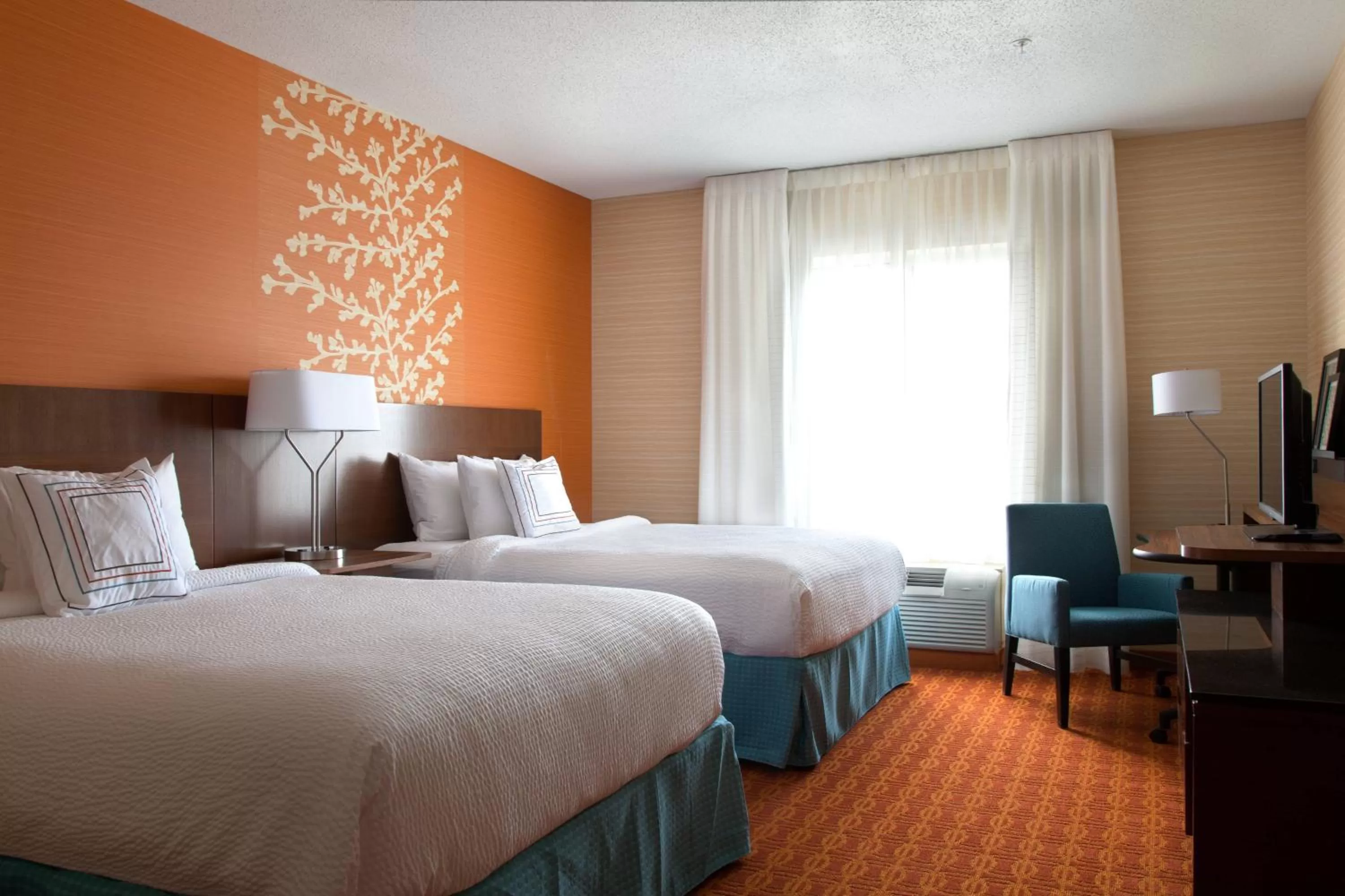 Queen Room with Two Queen Beds and Adapted Tub - Mobility and Hearing Accessible in Fairfield Inn & Suites by Marriott Ithaca