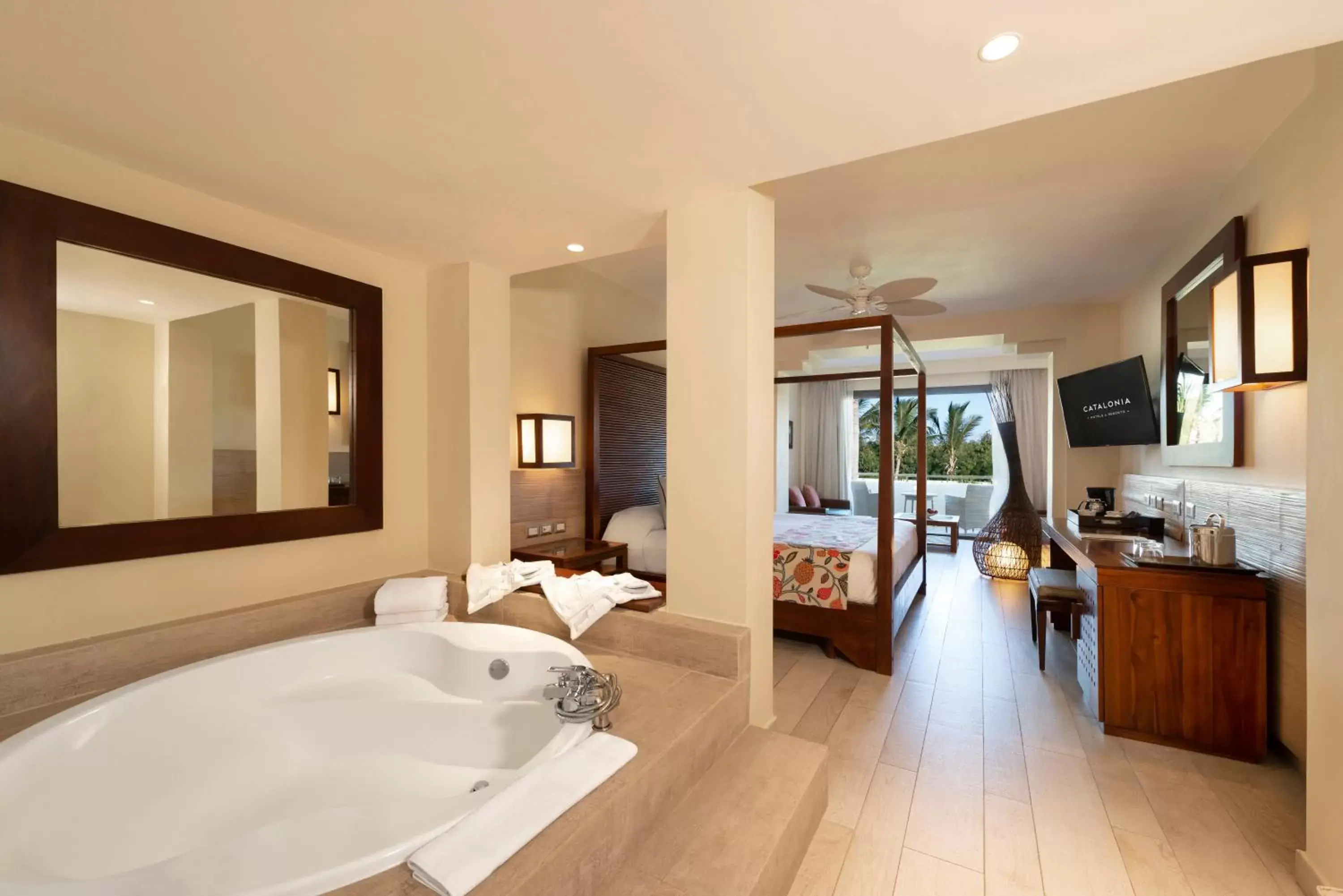 Bed, Bathroom in Catalonia Royal Bavaro - All Inclusive - Adults Only