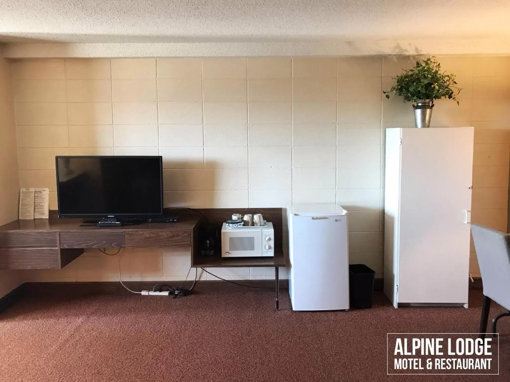 Living room, TV/Entertainment Center in Alpine Lodge Motel & Restaurant