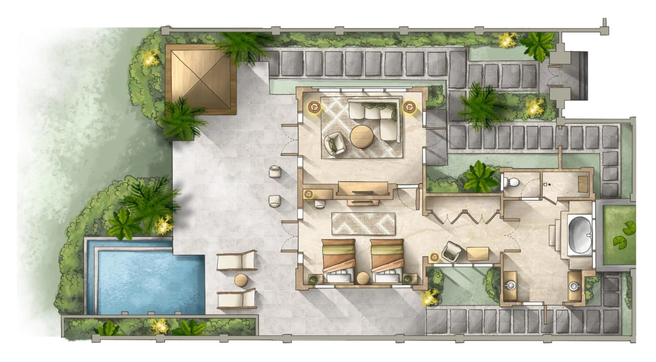 Floor plan in AYANA Villas Bali