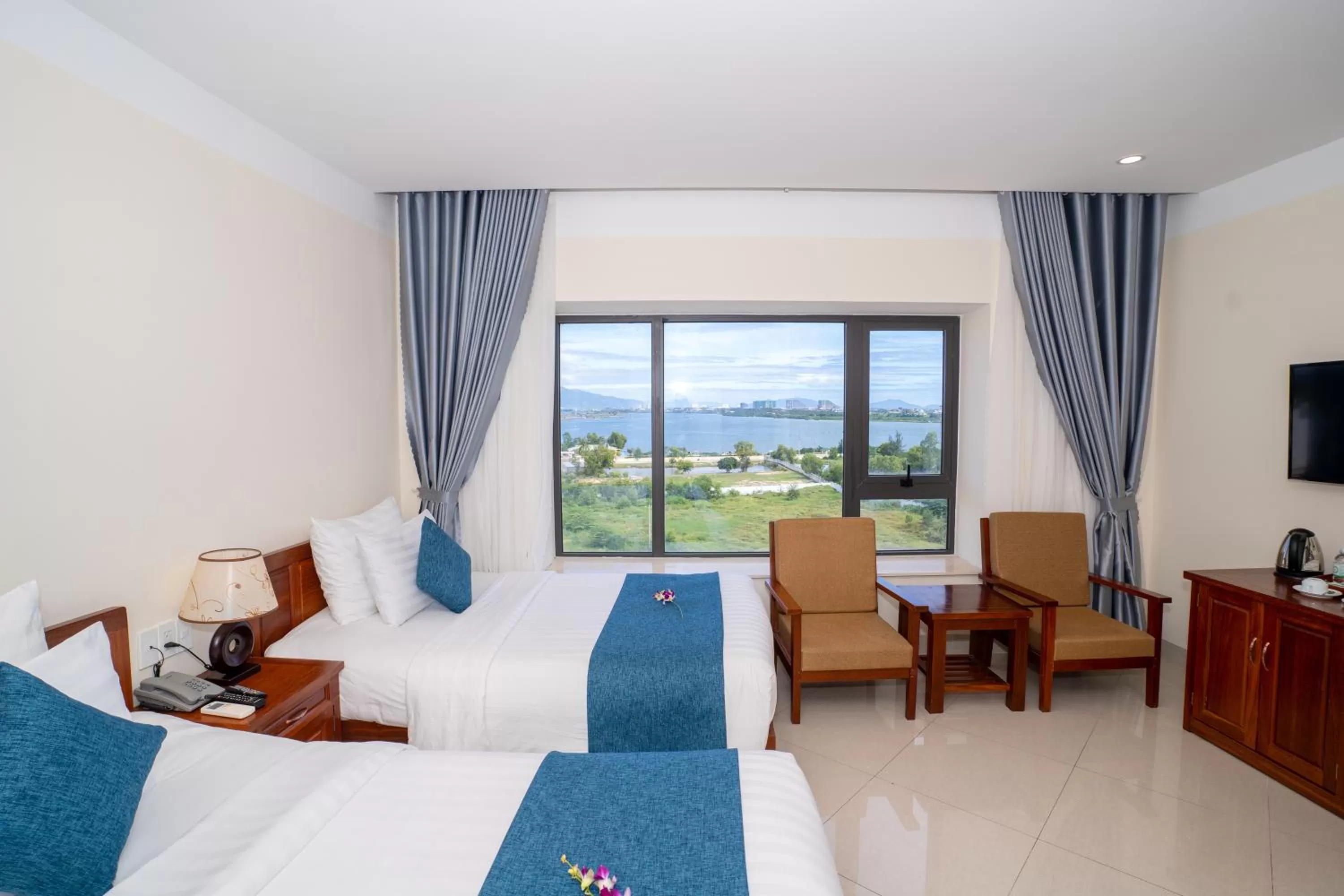 View (from property/room), Bed in Navy Hotel Cam Ranh
