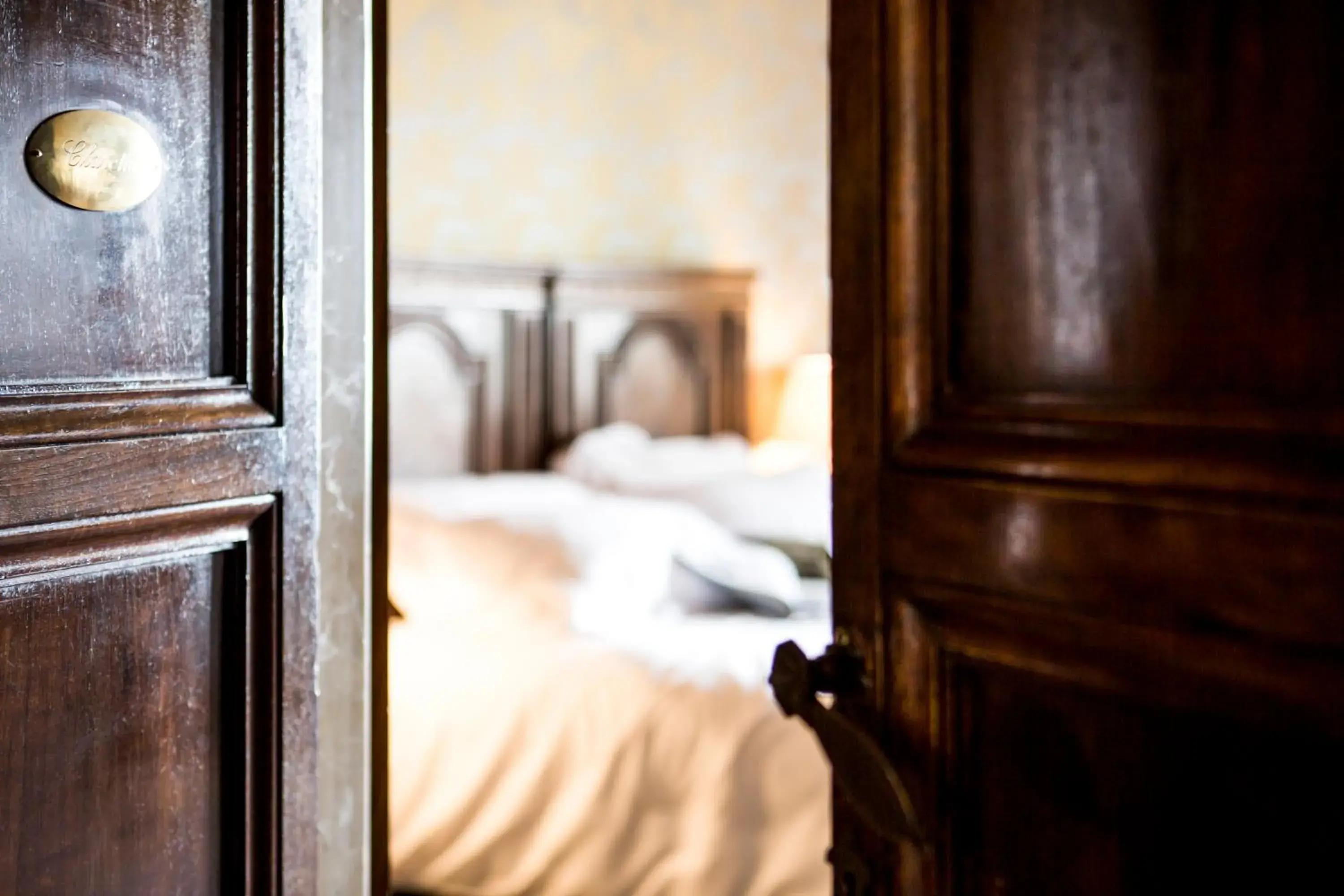 Bed in Hotel Villa Fiordaliso