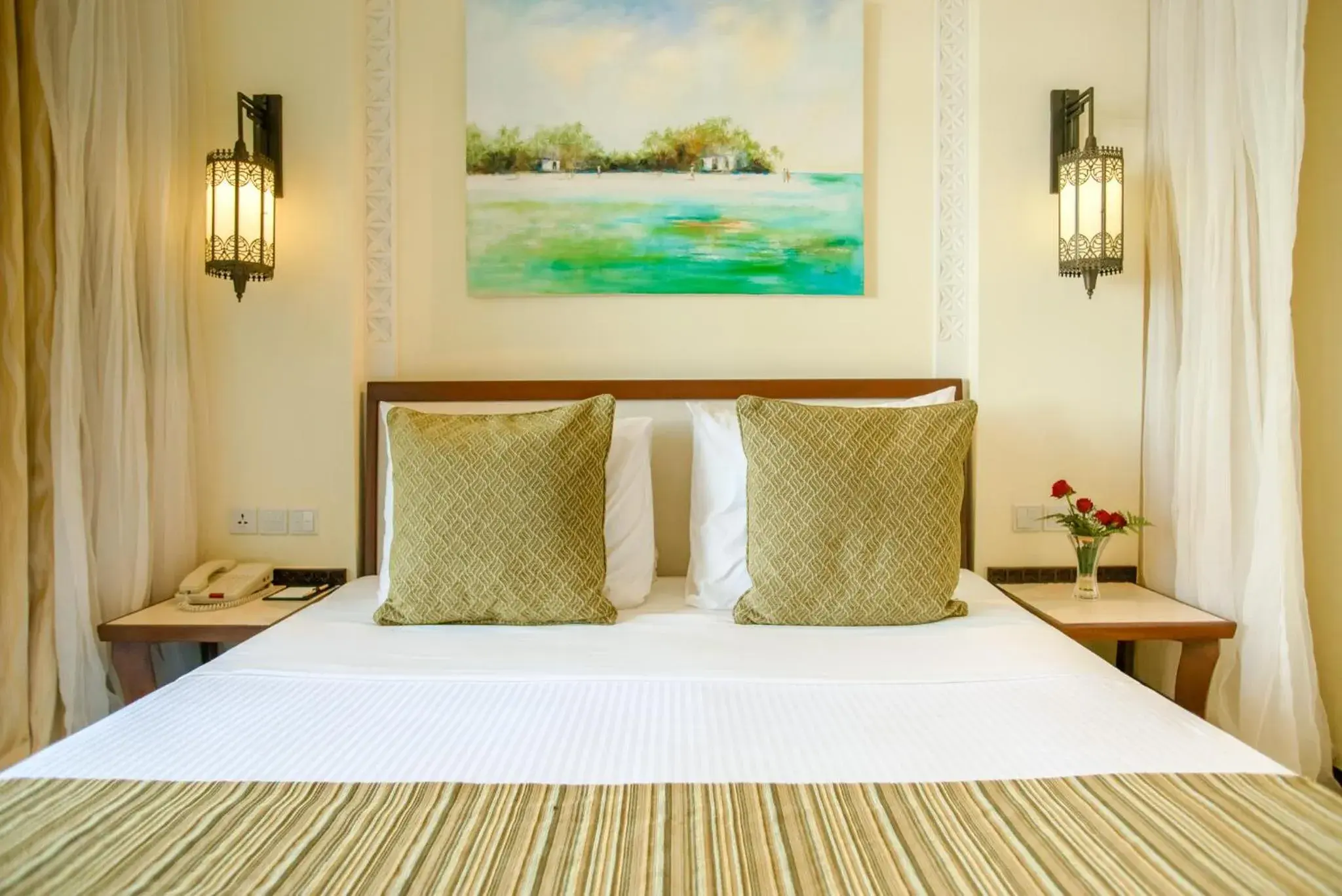 Bed in Sarova Whitesands Beach Resort & Spa