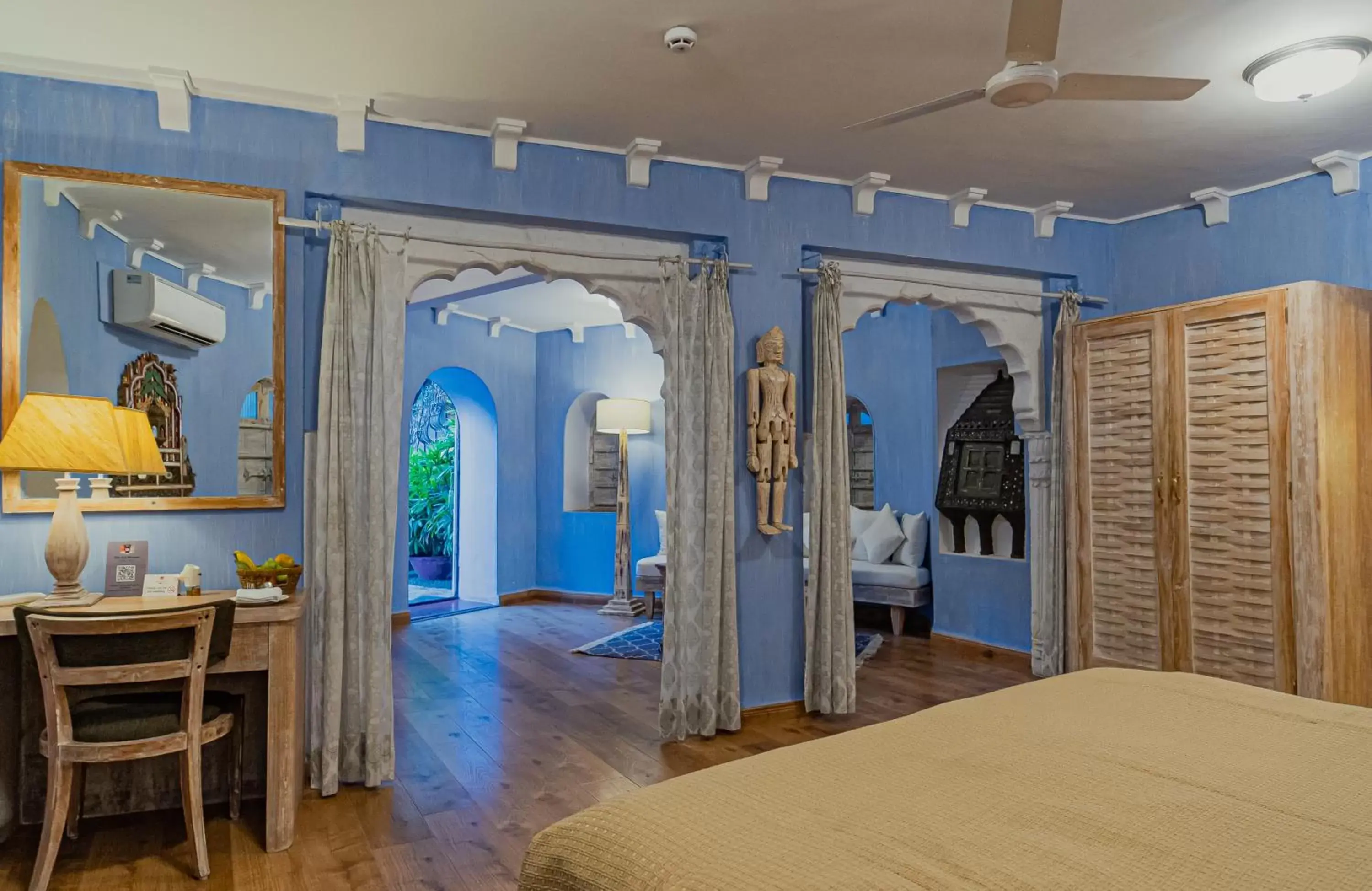 View (from property/room), Bed in Ajit Bhawan - A Palace Resort View (from property/room), Bed in Ajit Bhawan - A Palace Resort