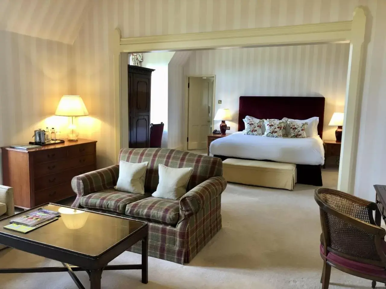Bed, Seating Area in Horsted Place Hotel