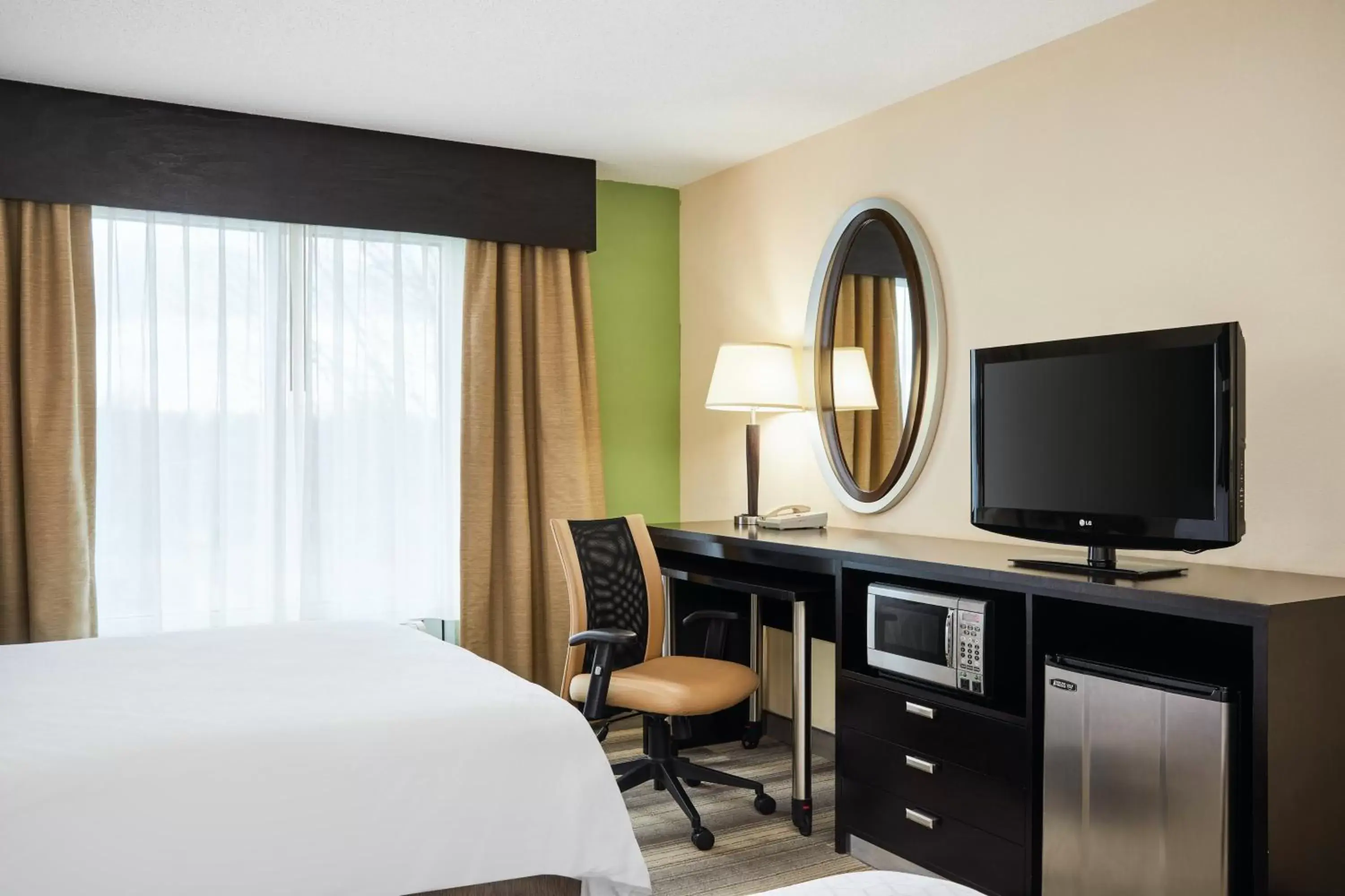 Bedroom, TV/Entertainment Center in Holiday Inn Express & Suites I-26 & Us 29 At Westgate Mall, an IHG Hotel