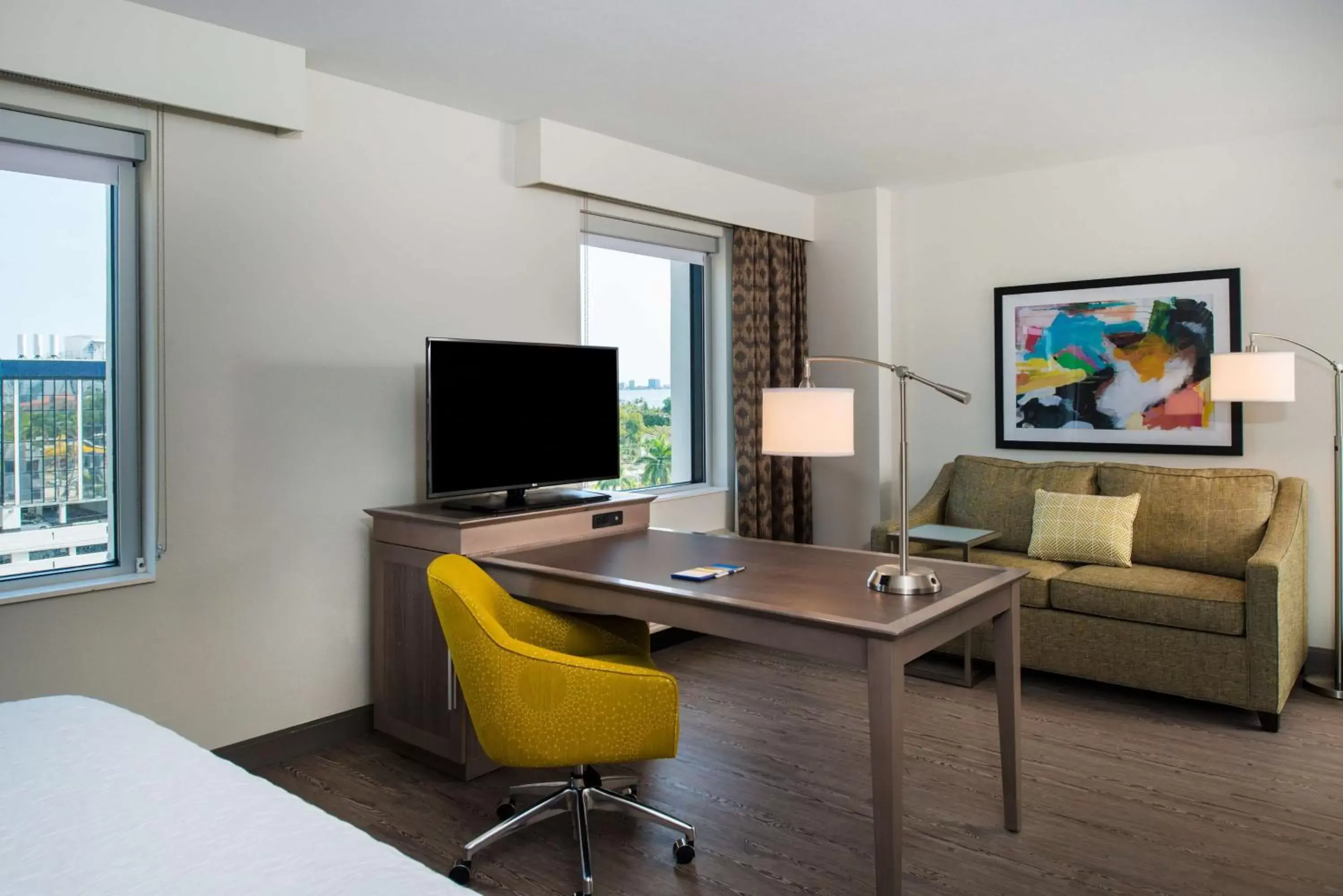 Living room, TV/Entertainment Center in Hampton Inn & Suites Miami Wynwood Design District, FL