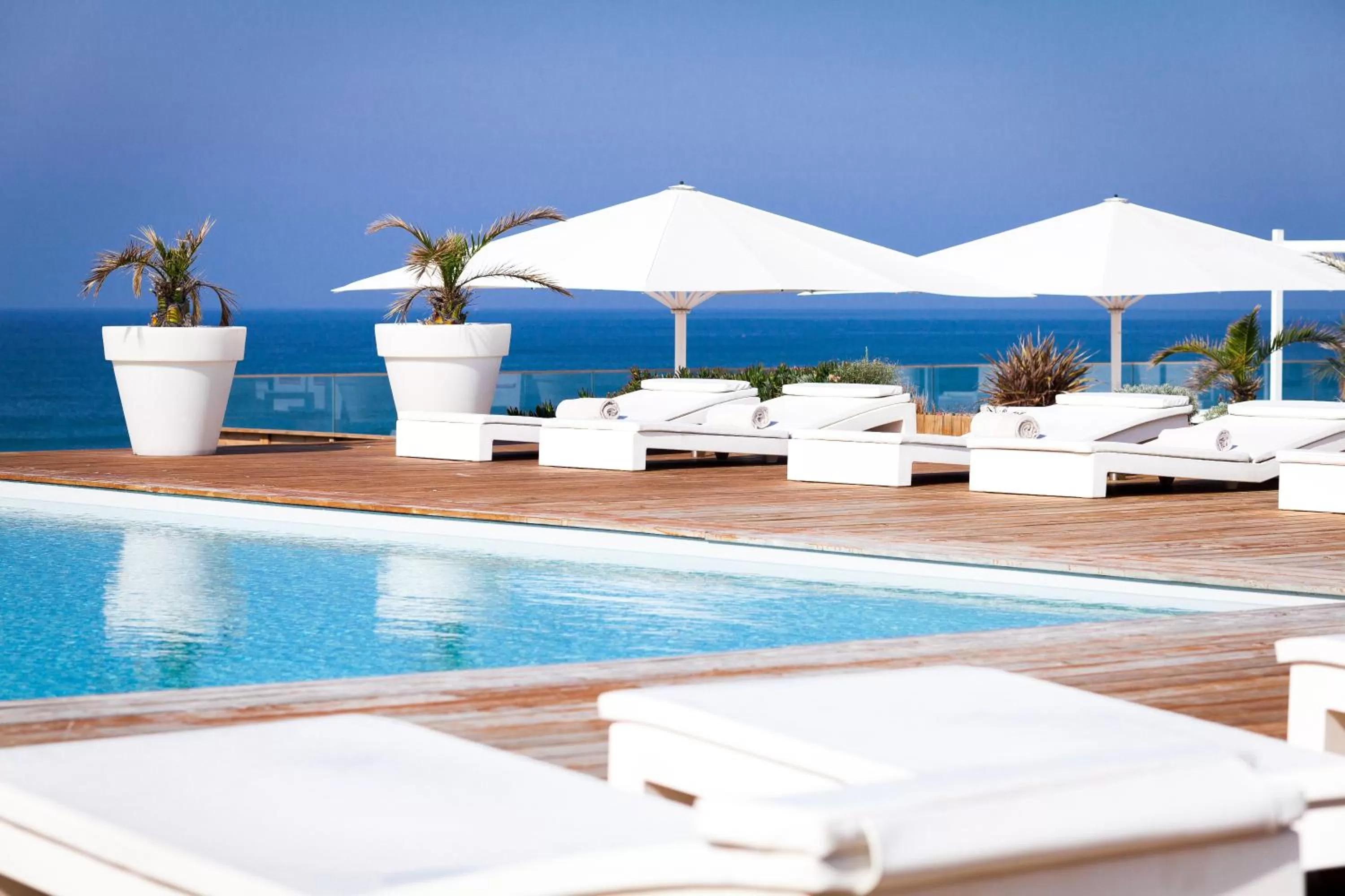 Pool view in Le Grand Hotel de la Plage