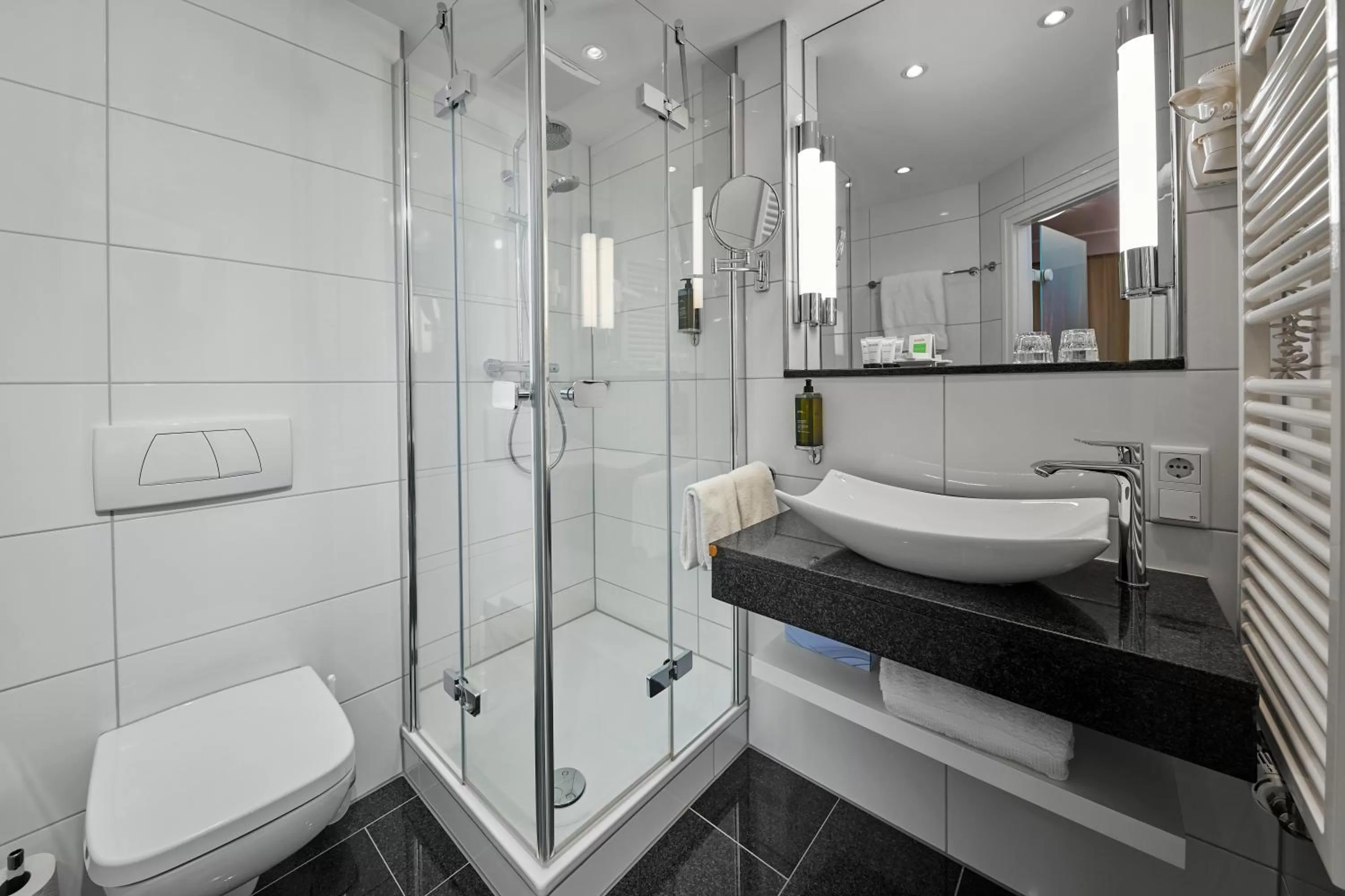 Shower, Bathroom in Hotel Rimberg