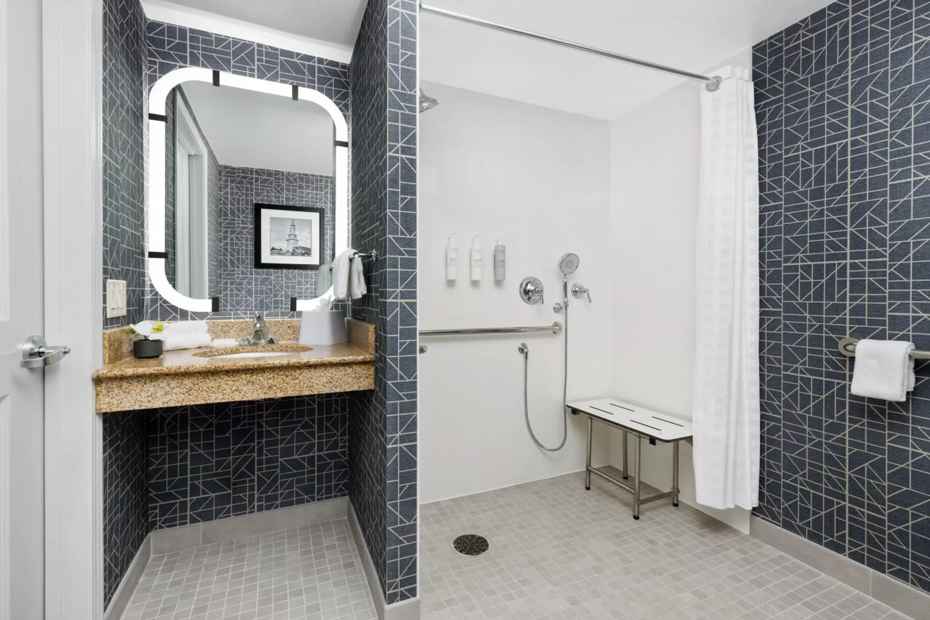 Shower, Bathroom in Homewood Suites by Hilton Portsmouth