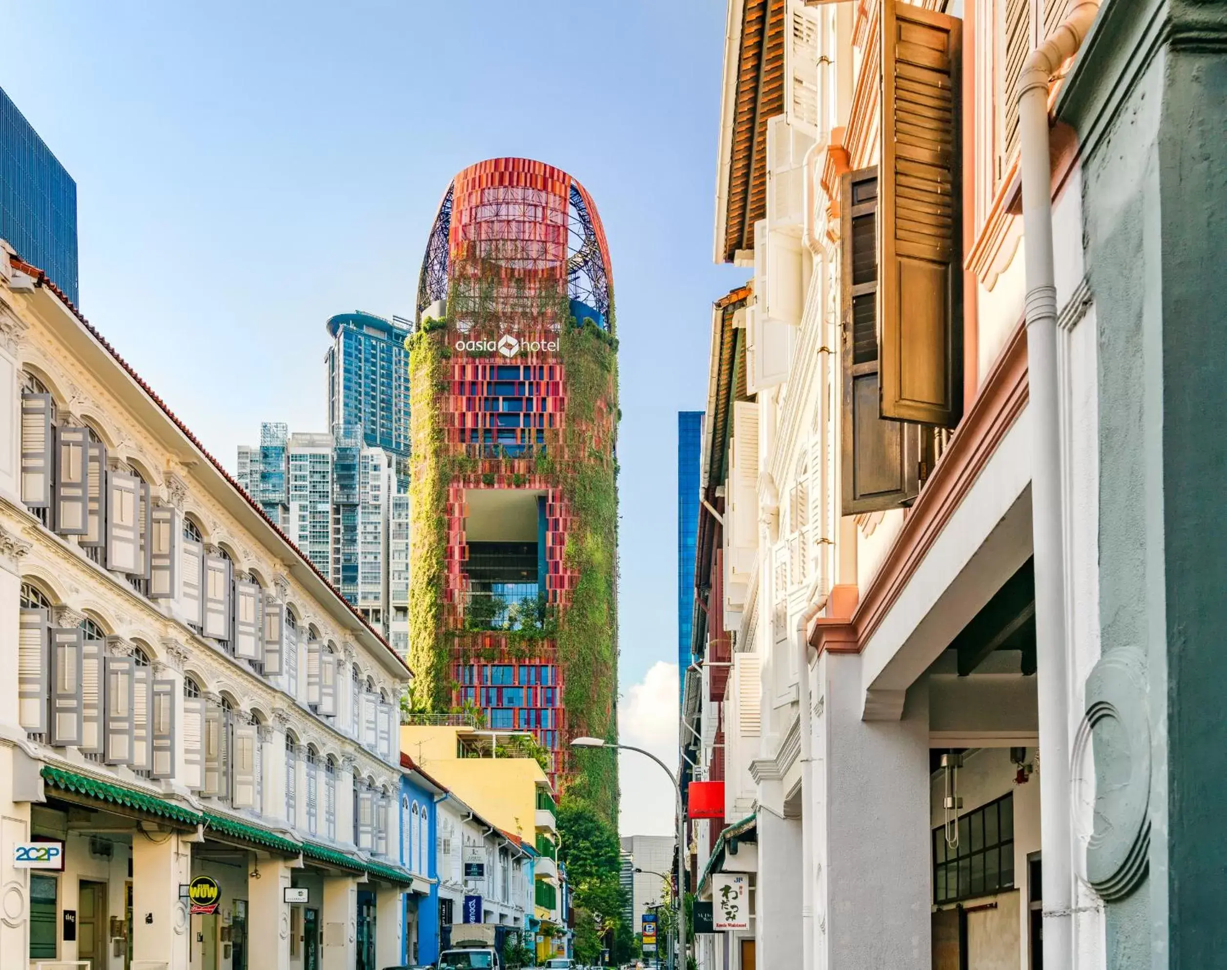 Facade/entrance in Oasia Hotel Downtown, Singapore by Far East Hospitality