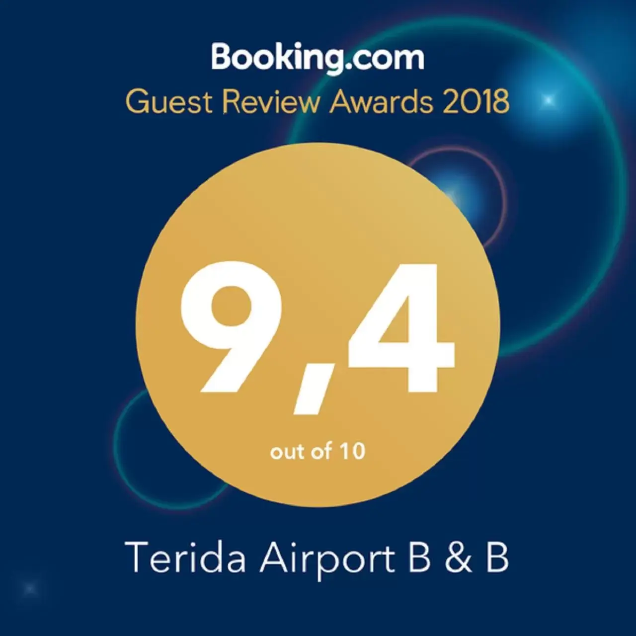 Certificate/Award in Terida Airport B&B