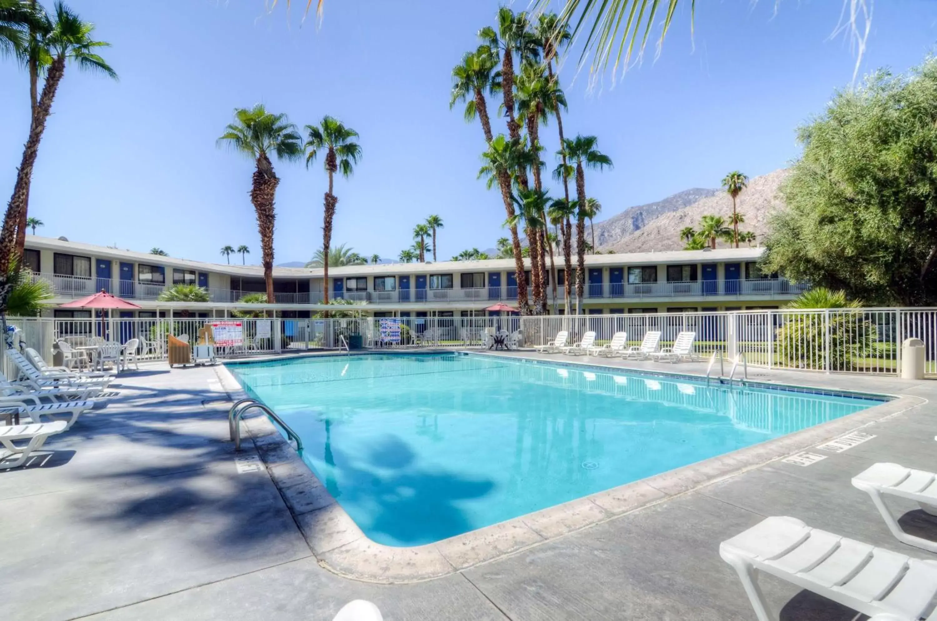 Pool view, Property Building in Motel 6-Palm Springs, CA - East - Palm Canyon
