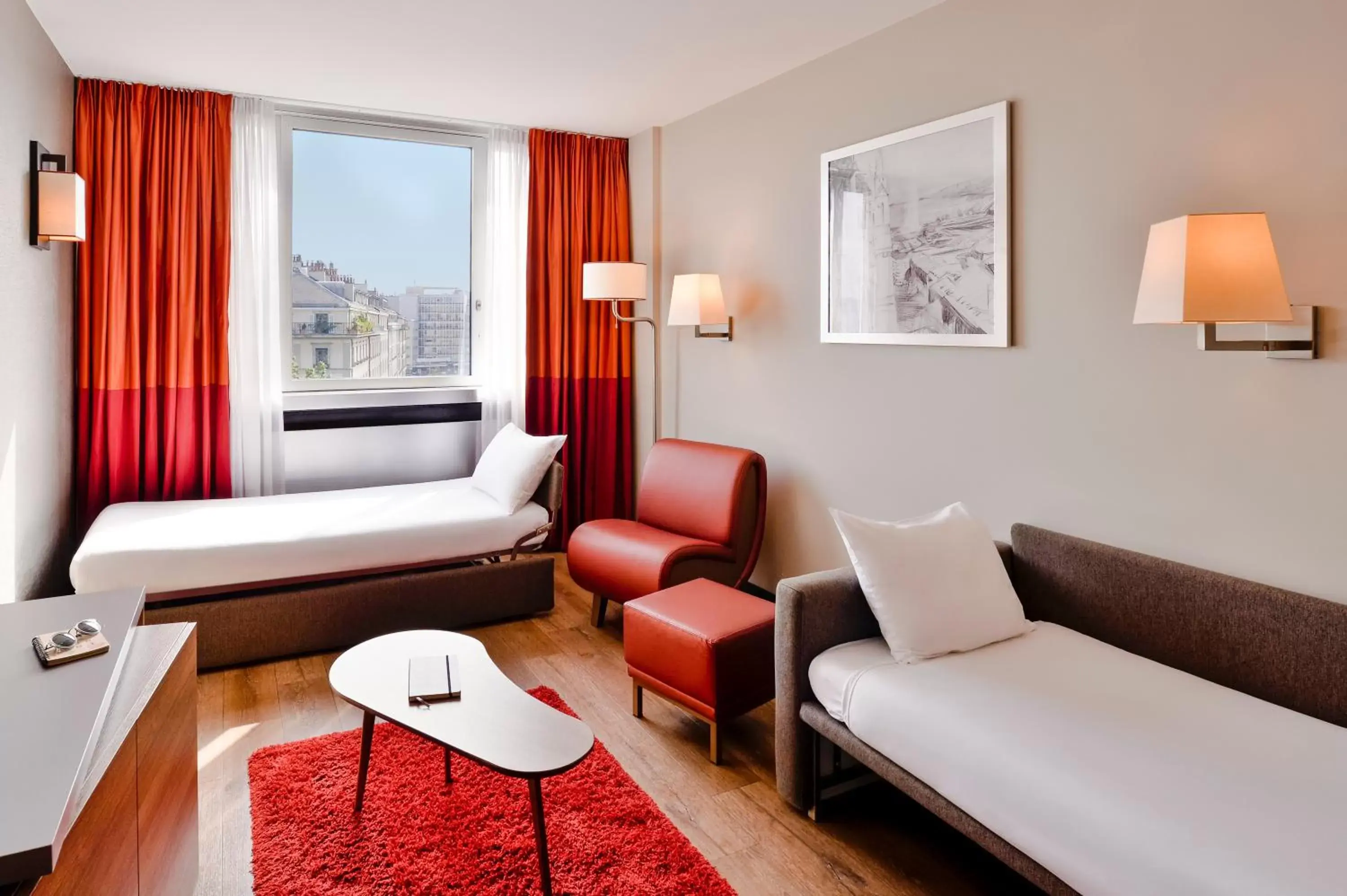 Living room, Seating Area in Aparthotel Adagio Genève Mont-Blanc