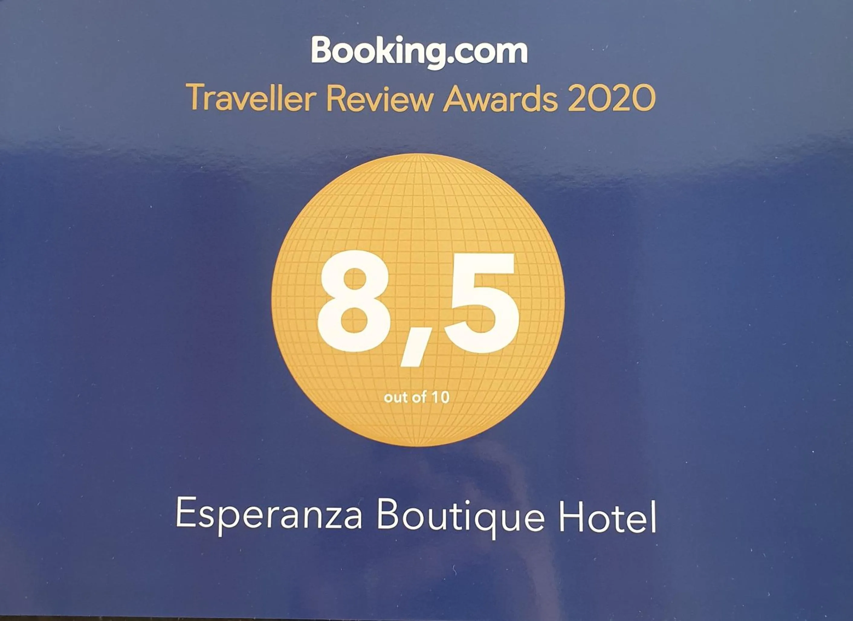 Certificate/Award in Esperanza Hotel