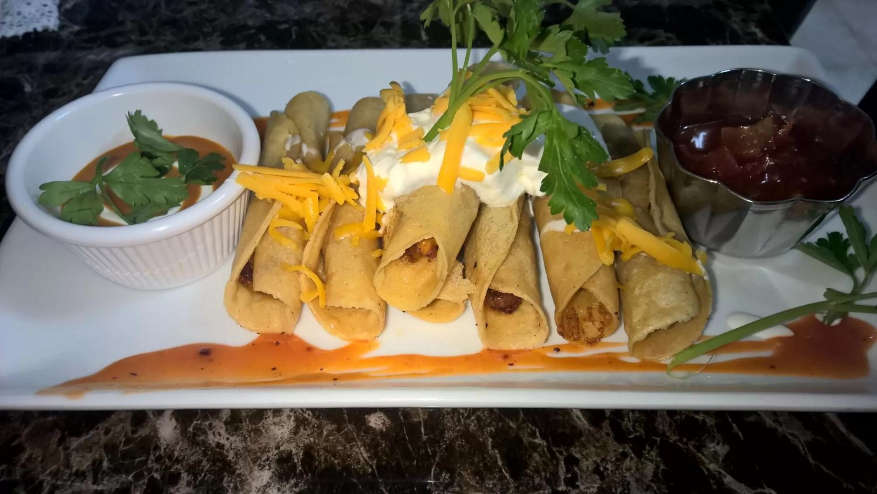 Food close-up in The Red Hut Inn
