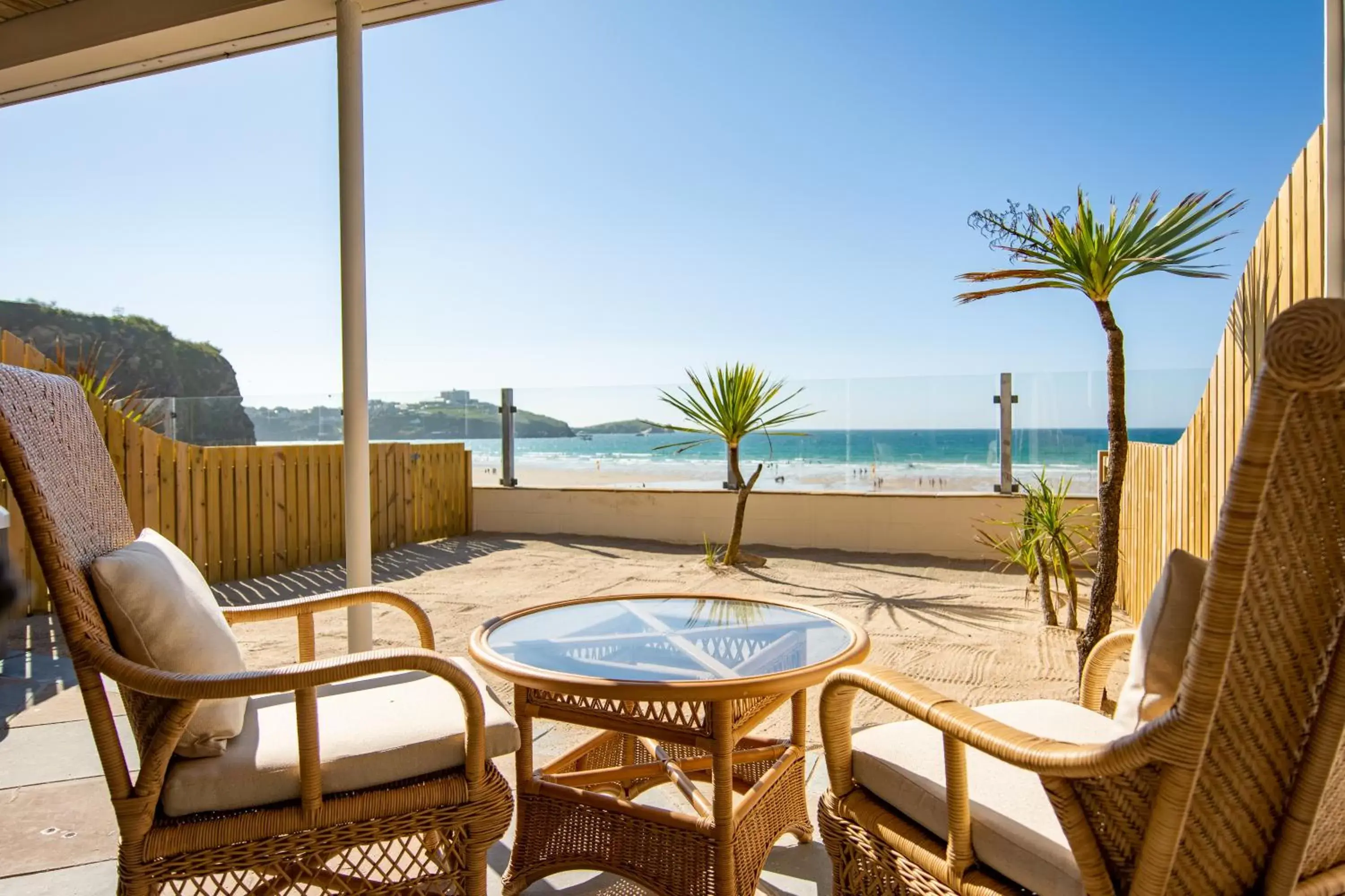 Balcony/Terrace in Tolcarne Beach Colonial Restaurant and Rooms