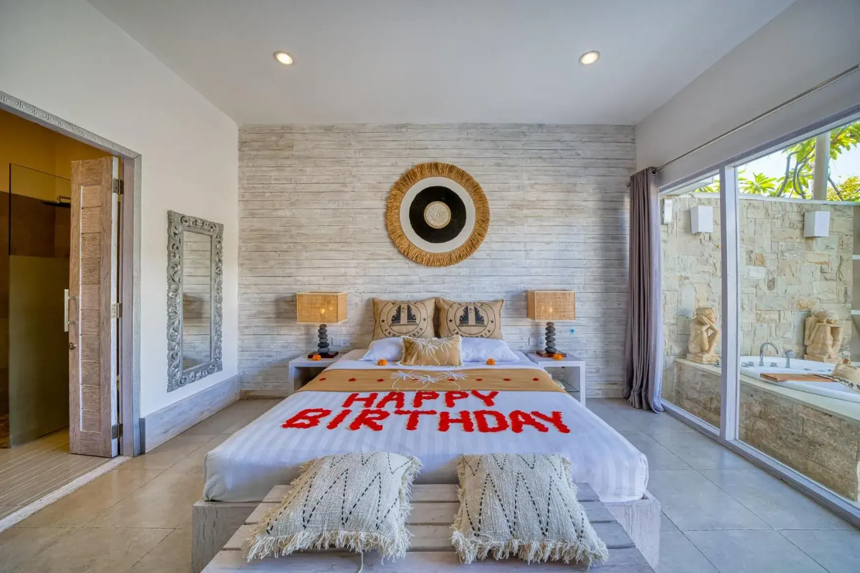 Decorative detail, Bed in Bali Cosy Villas Seminyak Decorative detail, Bed in Bali Cosy Villas Seminyak