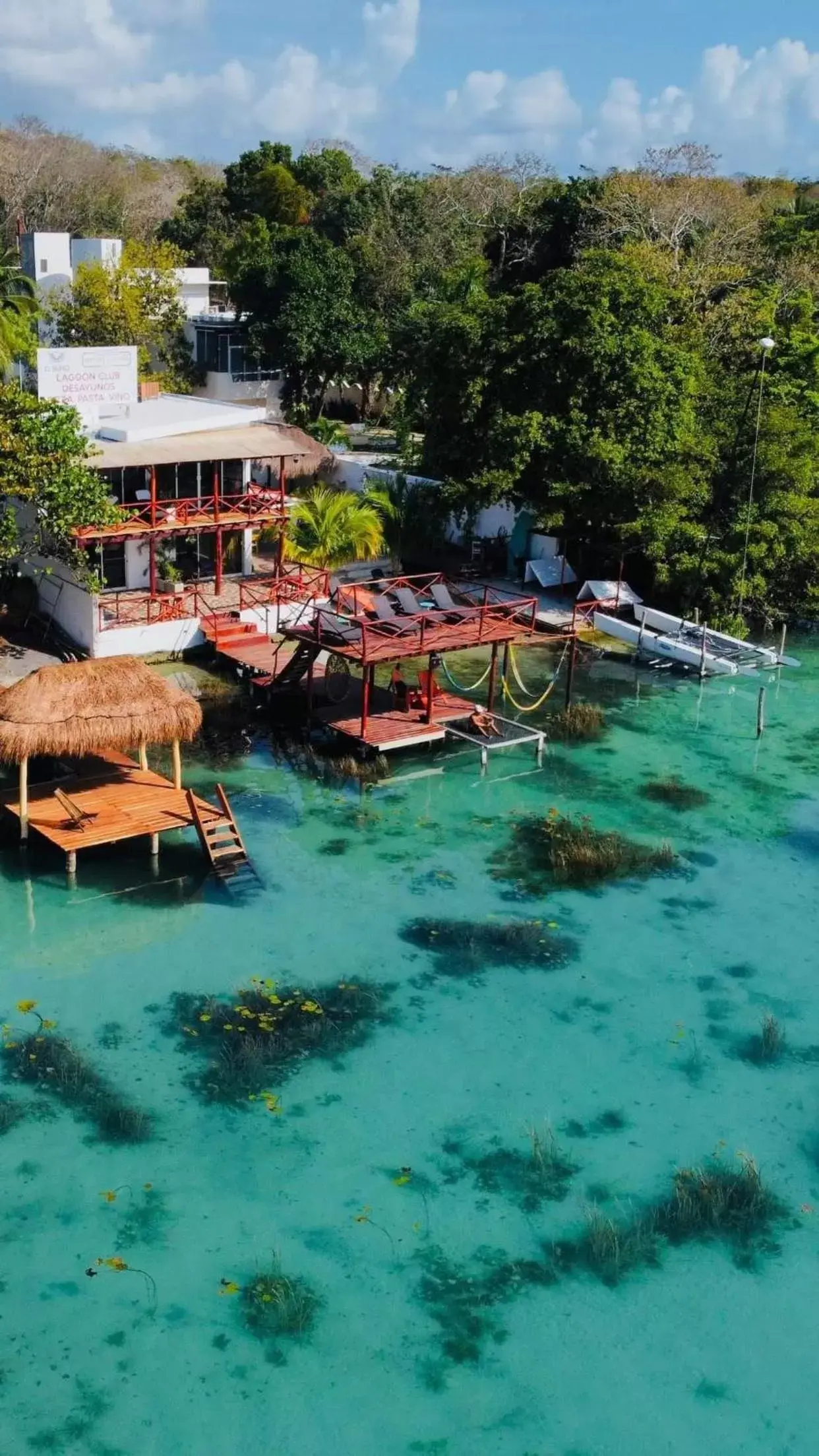 Off site, Bird's-eye View in El Búho Lagoon Bacalar