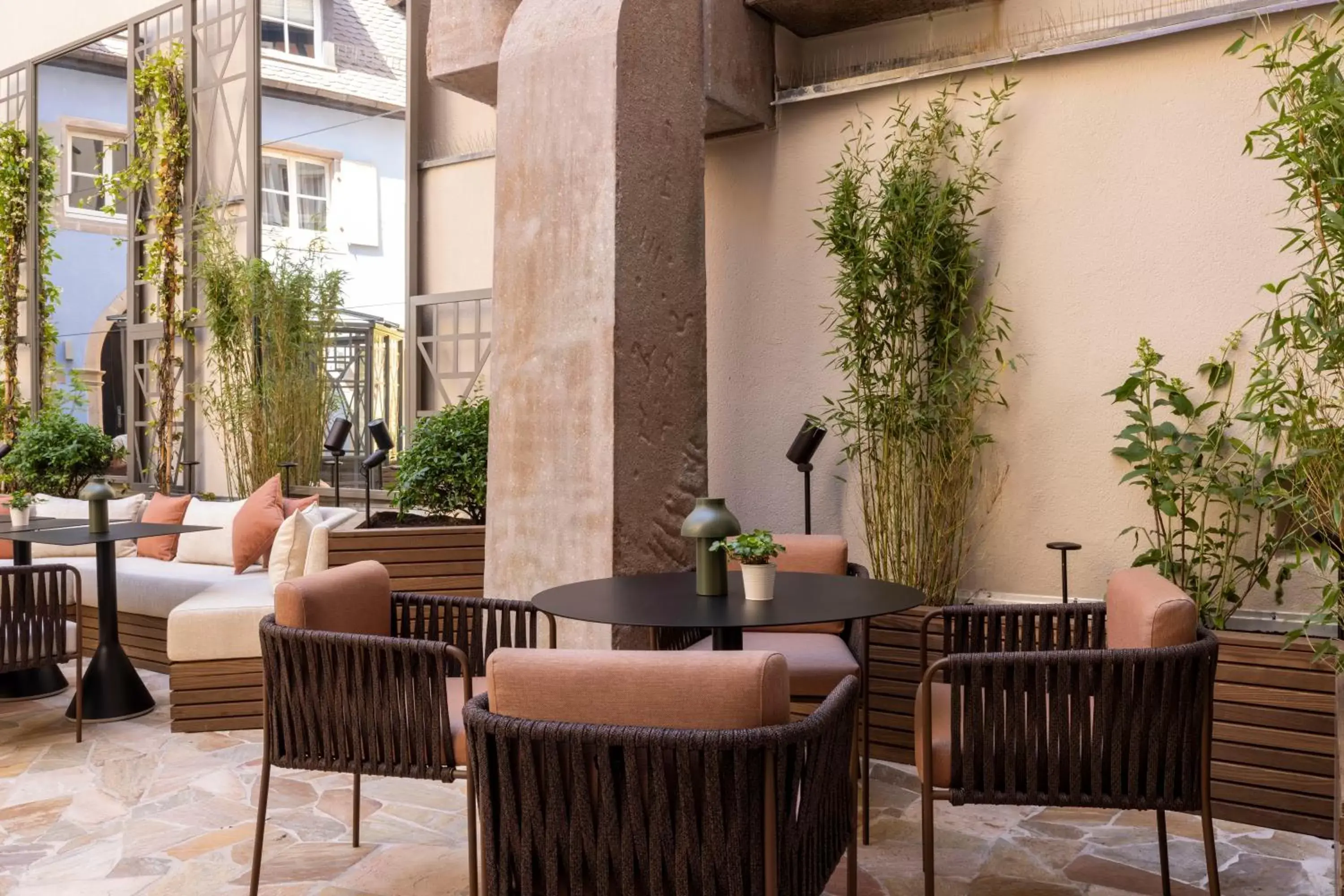 Patio in Hotel Le Colombier