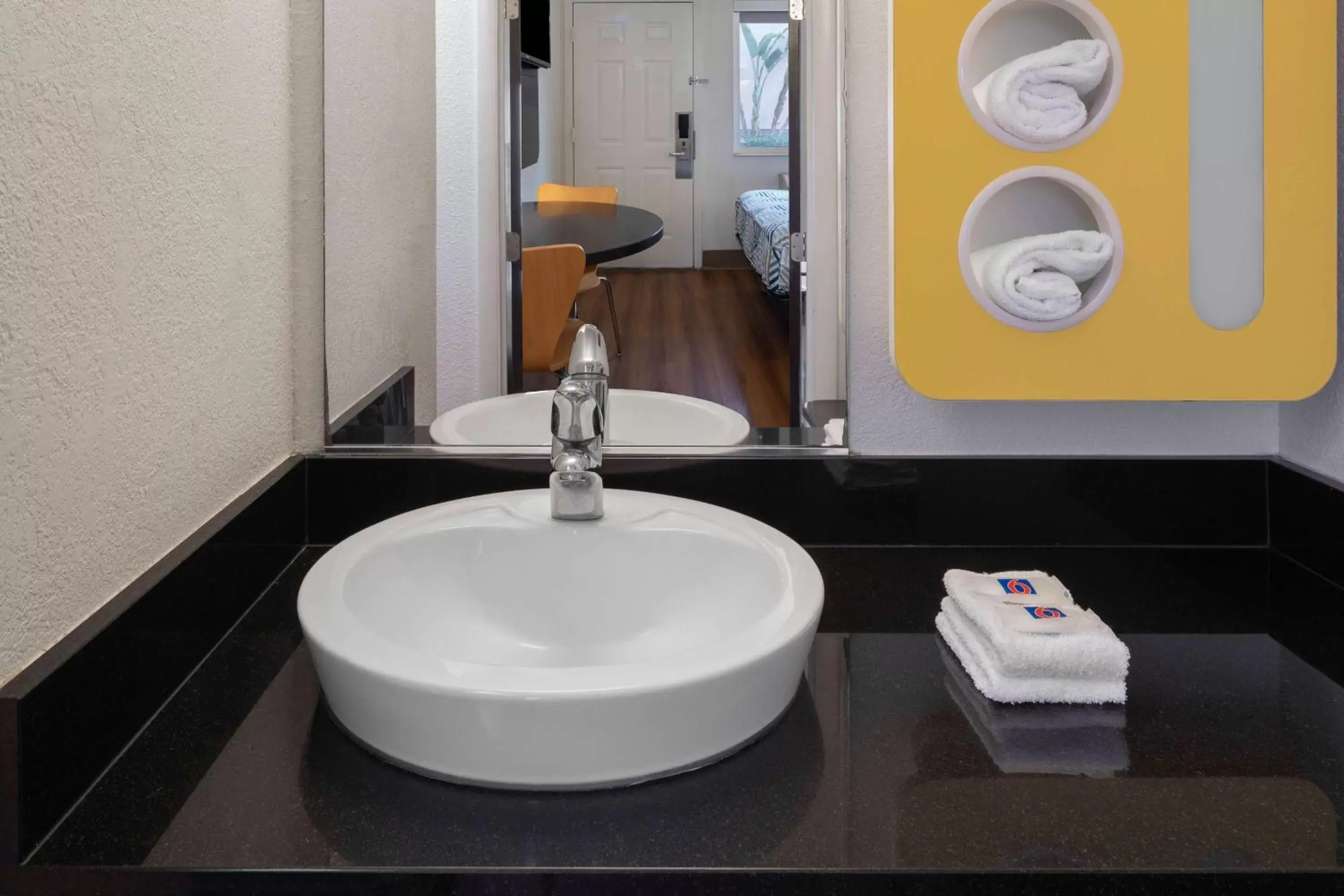 Bathroom in Motel 6-Santa Barbara, CA - State Street Bathroom in Motel 6-Santa Barbara, CA - State Street