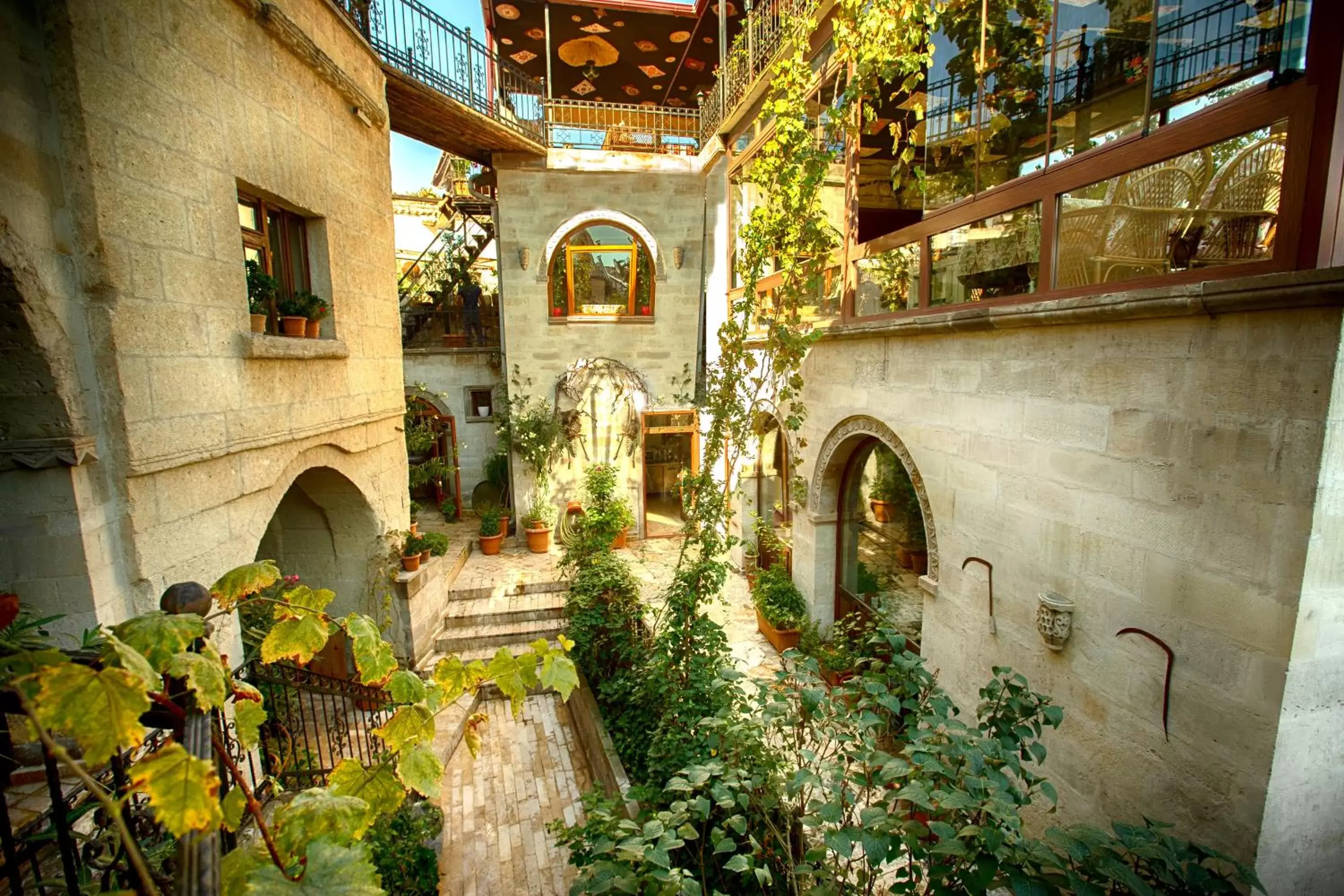 Inner courtyard view in Hidden Cave Hotel